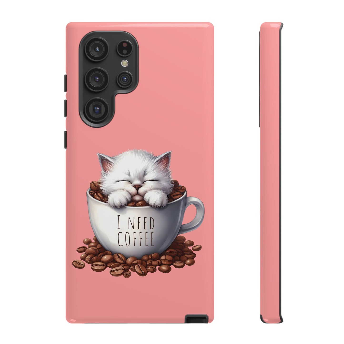 I NEED COFFEE - pink - Dual Layer Case, soft case hard shell for Samsung Galaxy S24 to S22