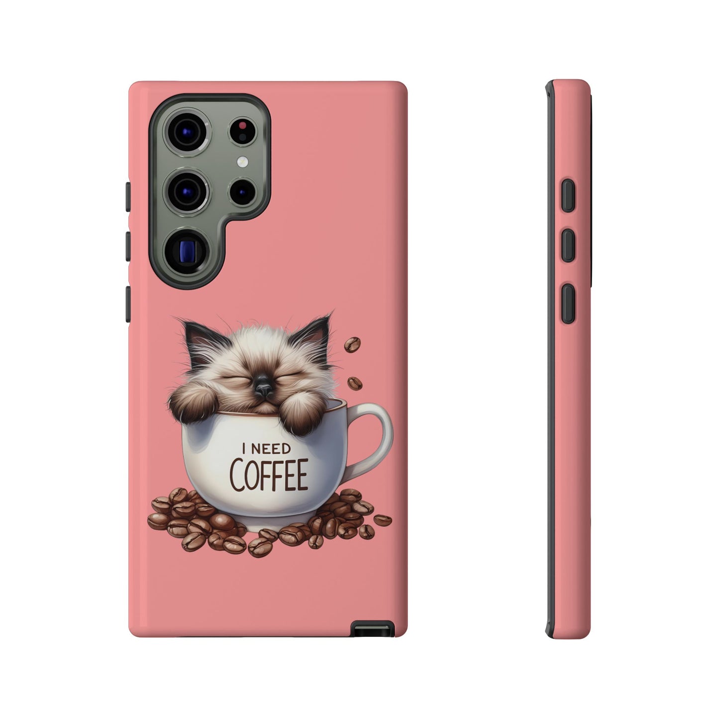 I NEED COFFEE 3 - pink - Dual Layer Case, soft case hard shell for Samsung Galaxy S24 to S22