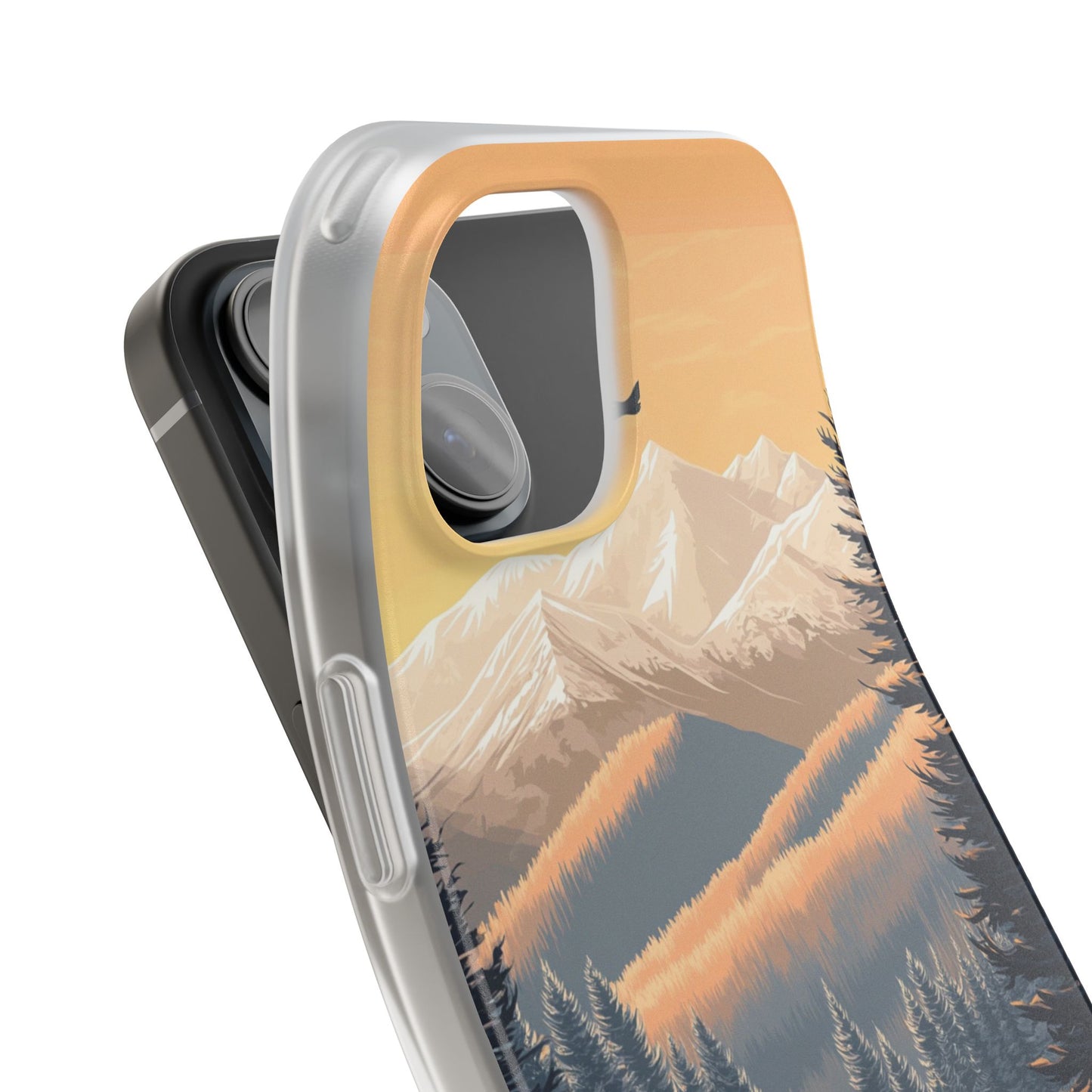 Warm Winter Mountains Minimal 2 - Flexi Case For iphone 16, iphone 15, iphone 14, all models