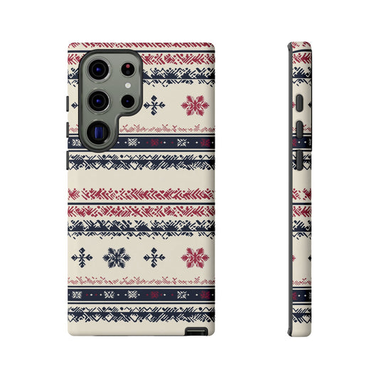 Traditional Winter Pattern - Dual Layer Case, soft case hard shell for Samsung Galaxy S24 to S22