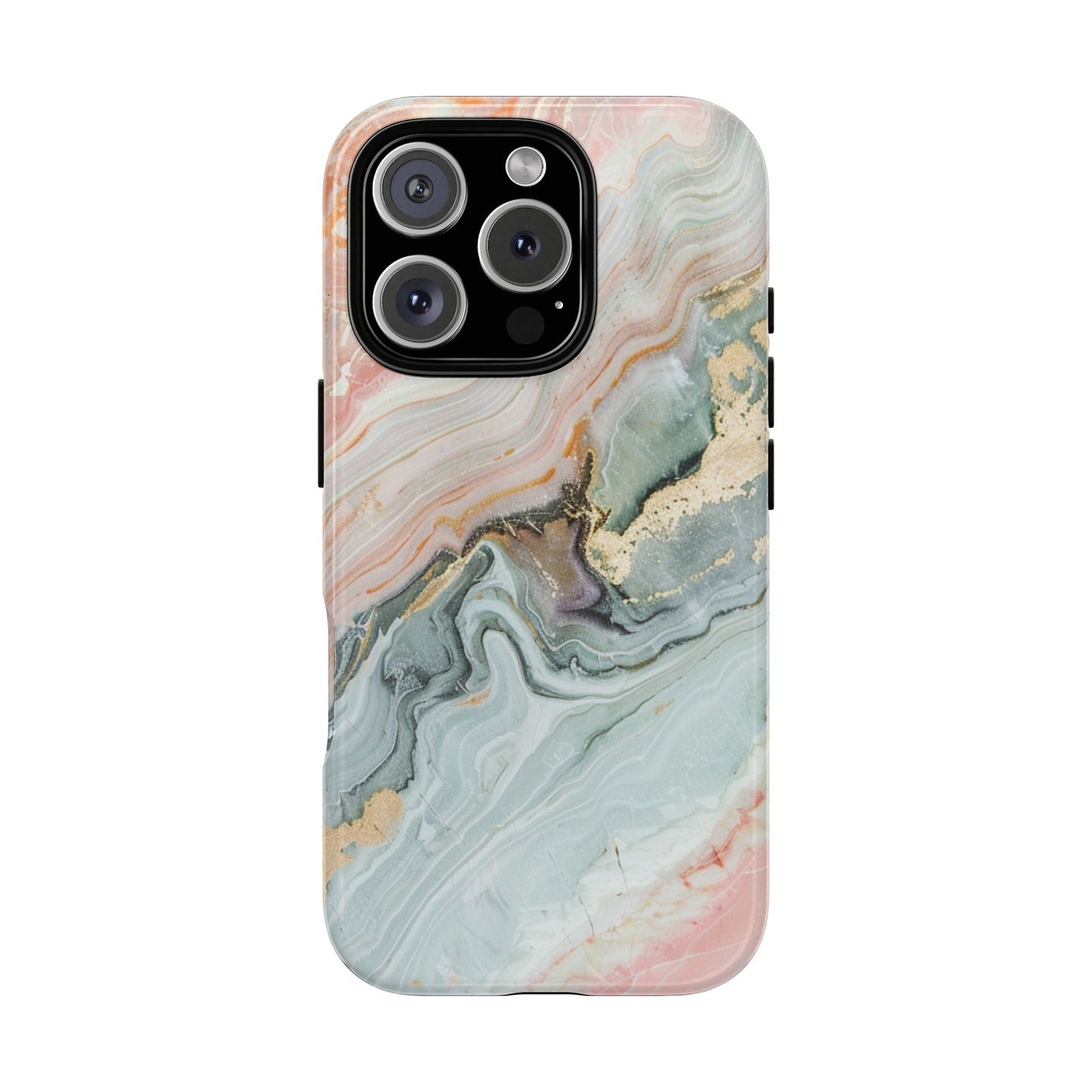 Pink Gold Marble - Tough Cases With Soft Lining For iPhone 16 to 14