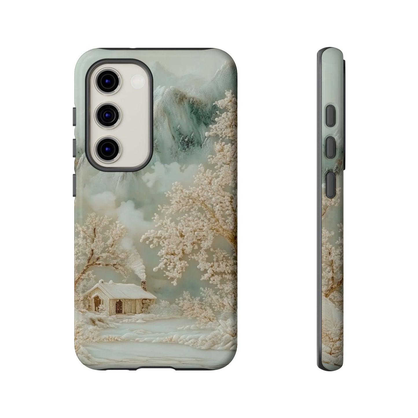 Jade Winter Snow - Dual Layer Case, soft case with hard shell for Samsung Galaxy S24 to S22