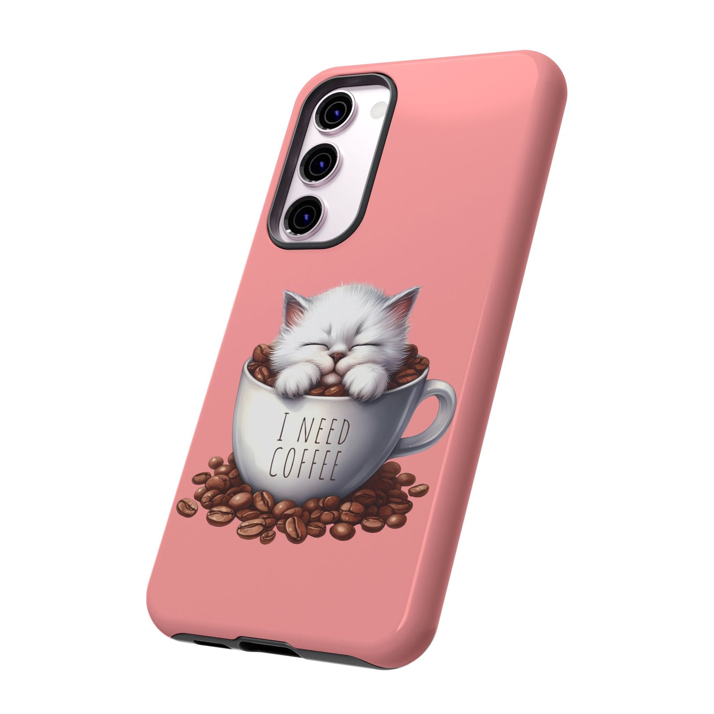 I NEED COFFEE - pink - Dual Layer Case, soft case hard shell for Samsung Galaxy S24 to S22