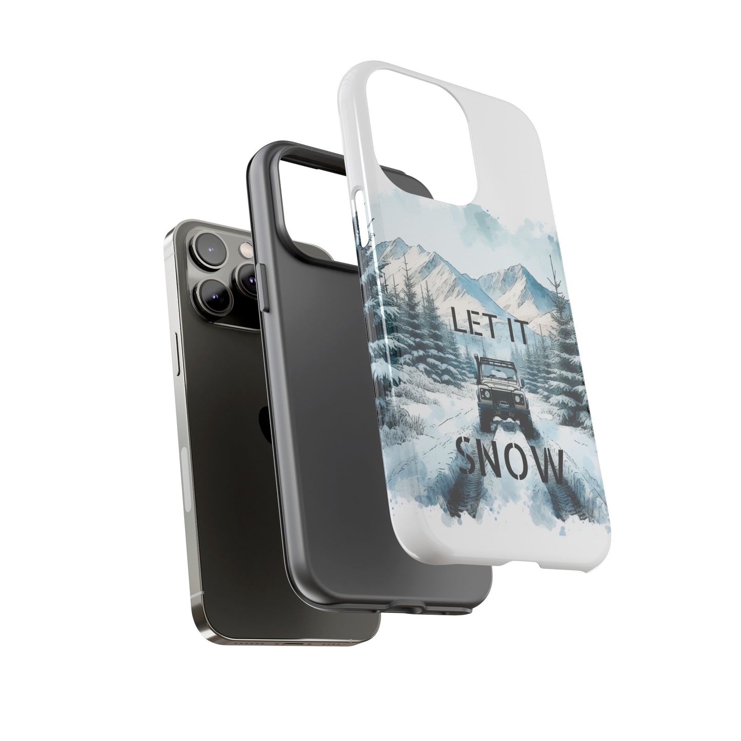 Let it SNOW! for HIM - Dual Layer Case, soft case hard shell for iPhone 16/15/14/13