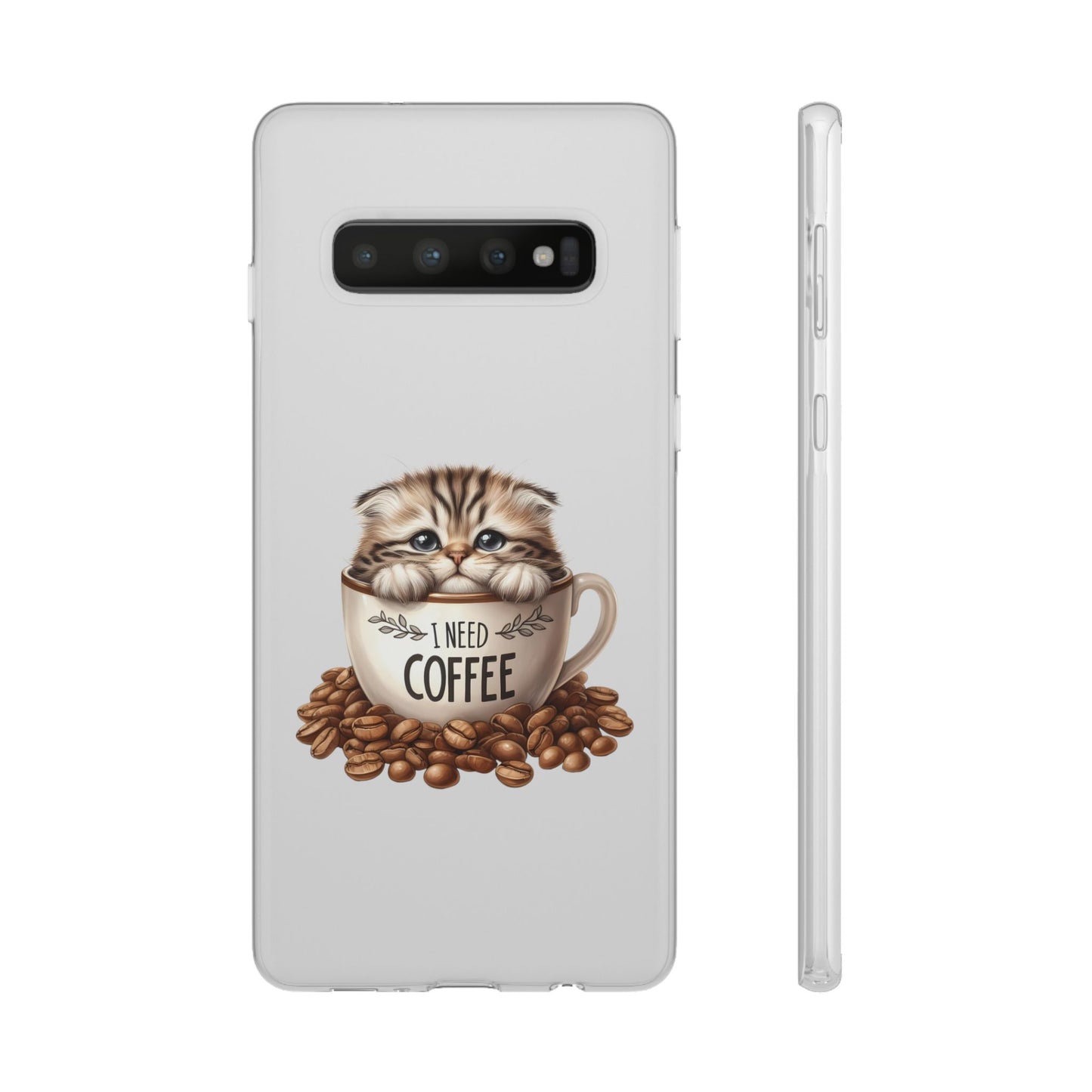 I NEED COFFEE - Flexi Cases - Semi-transparent- for Samsung Galaxy S 23/22/21/10