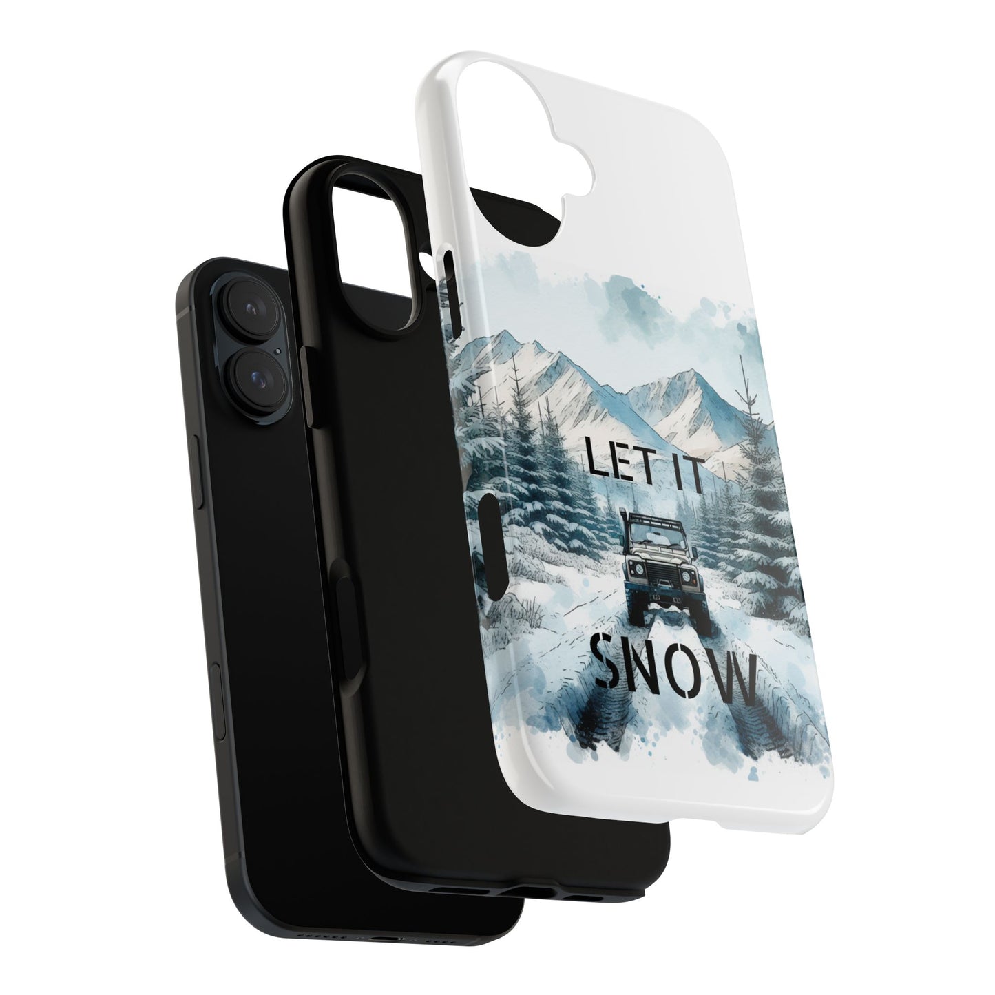 Let it SNOW! for HIM - Dual Layer Case, soft case hard shell for iPhone 16/15/14/13