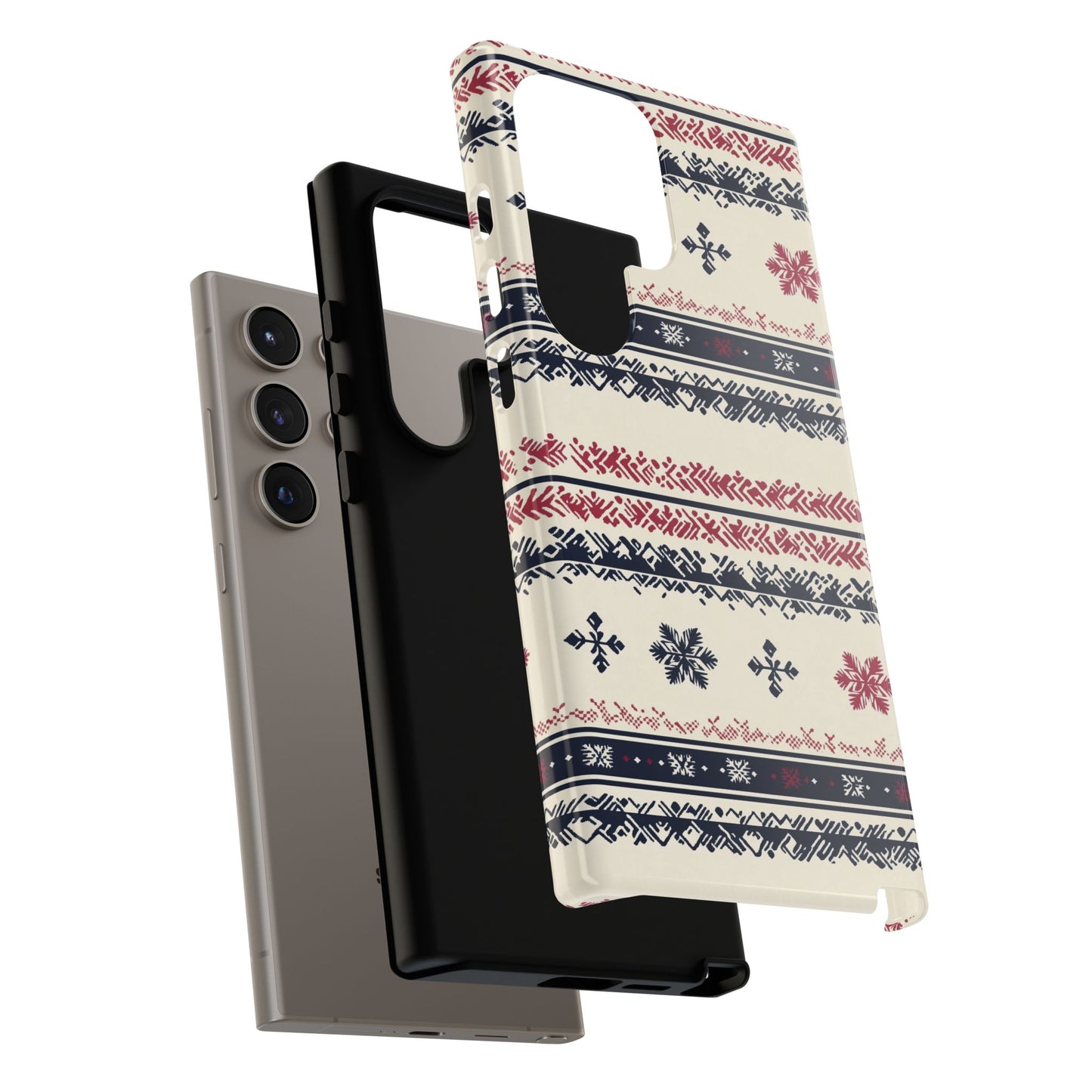 Traditional Winter Pattern - Dual Layer Case, soft case hard shell for Samsung Galaxy S24 to S22