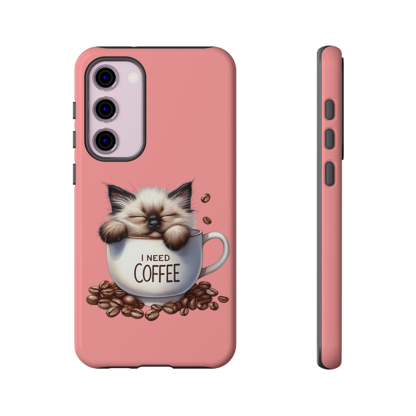 I NEED COFFEE 3 - pink - Dual Layer Case, soft case hard shell for Samsung Galaxy S24 to S22