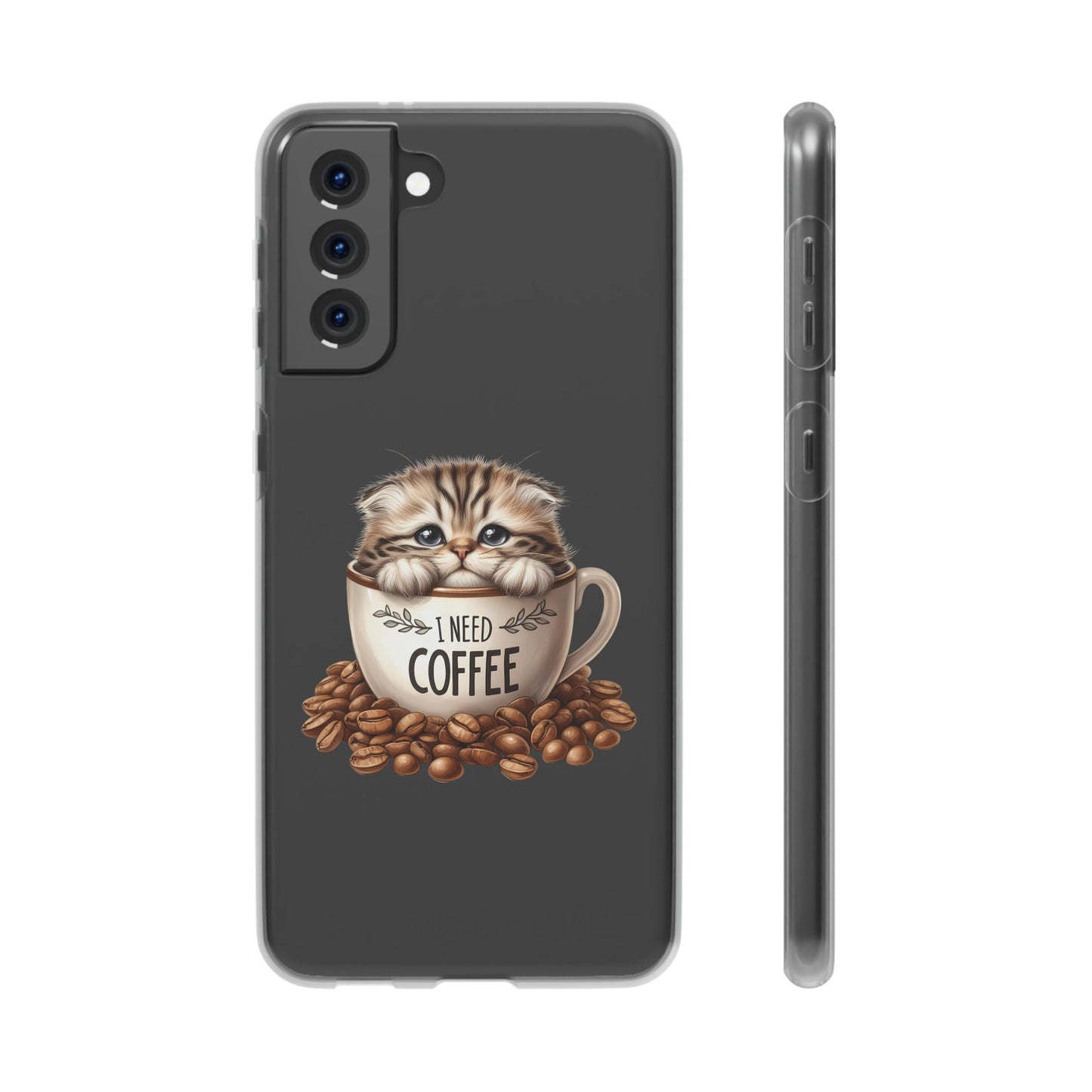 I NEED COFFEE - Flexi Cases - Semi-transparent- for Samsung Galaxy S 23/22/21/10