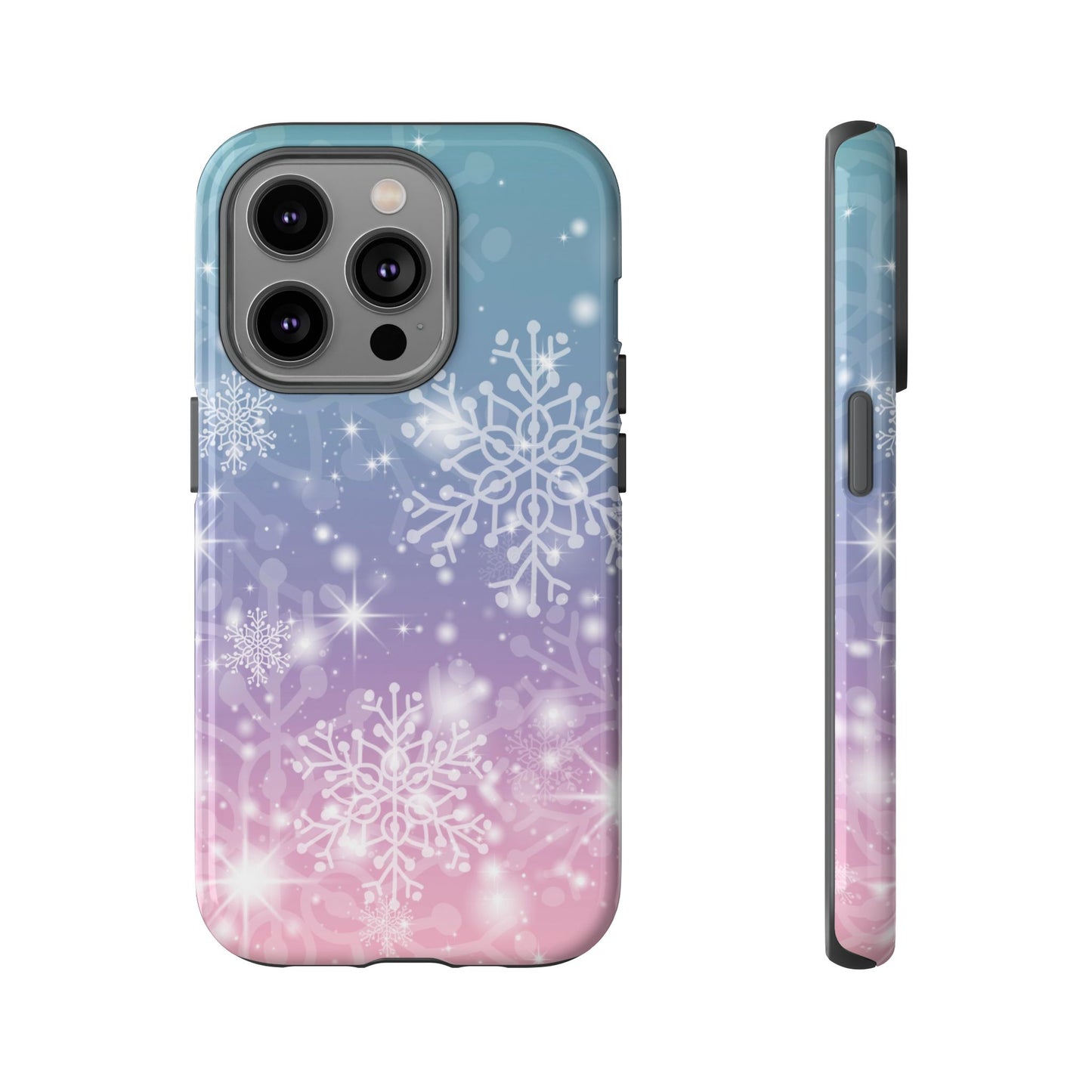 Snowflakes - Dual Layer Case, soft case hard shell for iPhone 16/15/14