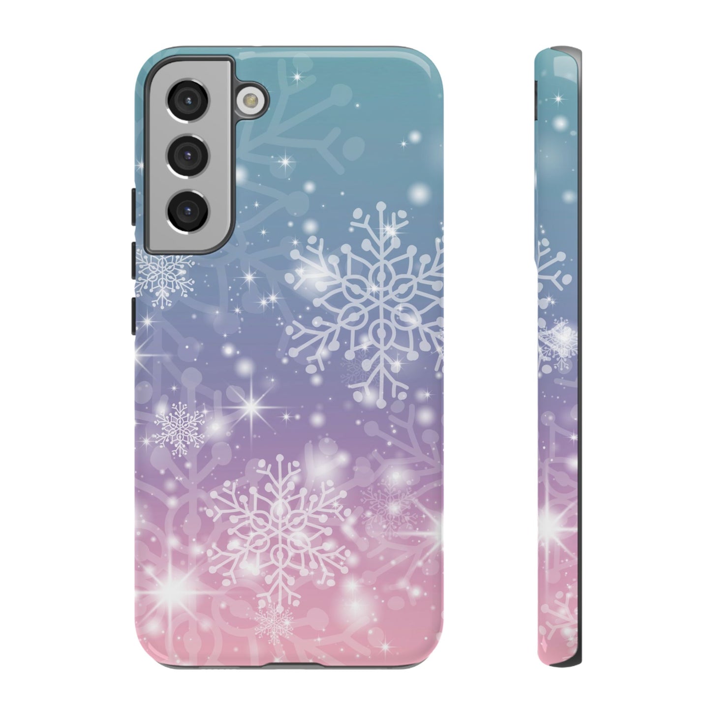 Snowflakes - Dual Layer Case, soft case hard shell for Samsung Galaxy S24 to S22