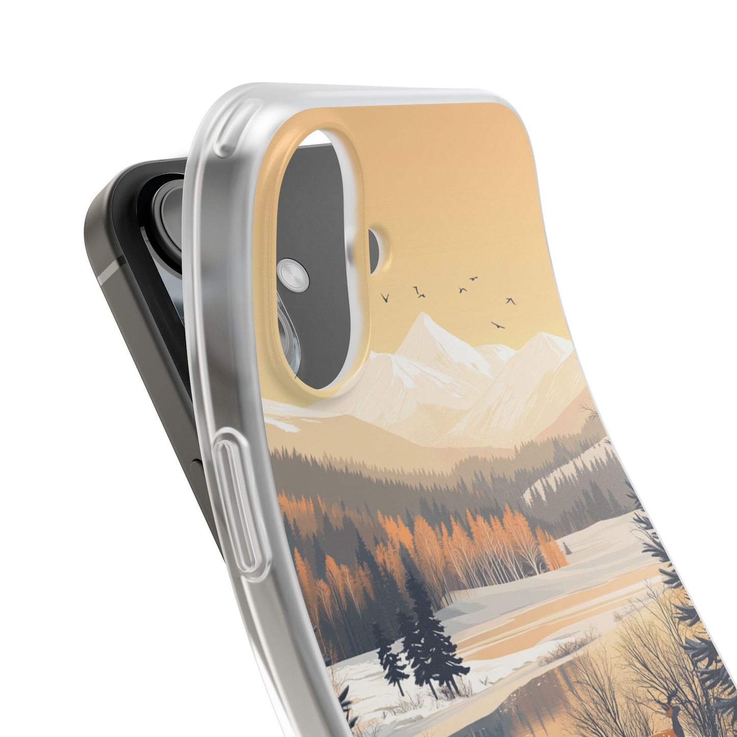 Warm Winter Mountains Minimal 1 - Flexi Case For iphone 16, iphone 15, iphone 14, all models