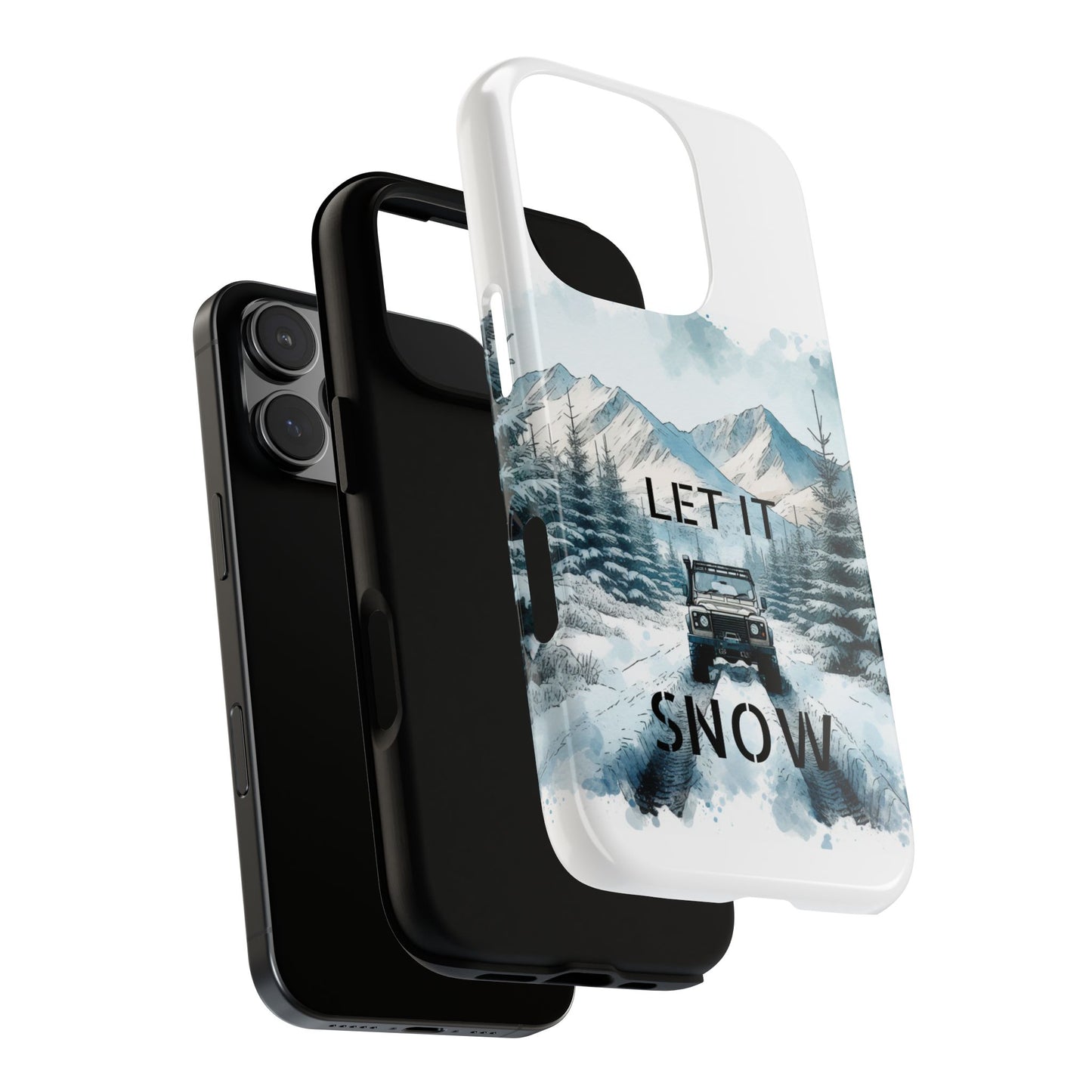 Let it SNOW! for HIM - Dual Layer Case, soft case hard shell for iPhone 16/15/14/13