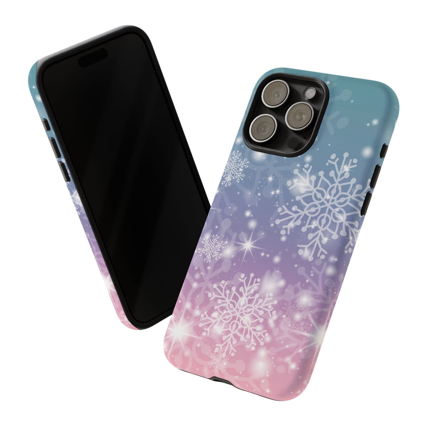 Snowflakes - Dual Layer Case, soft case hard shell for iPhone 16/15/14