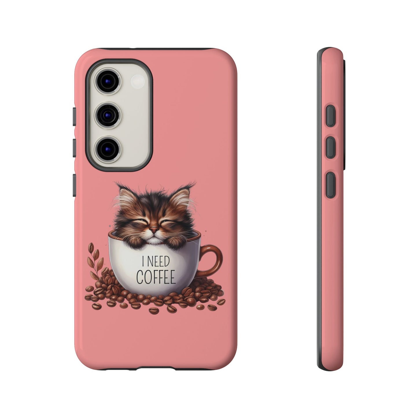 I NEED COFFEE 2 - pink - Dual Layer Case, soft case hard shell for Samsung Galaxy S24 to S22