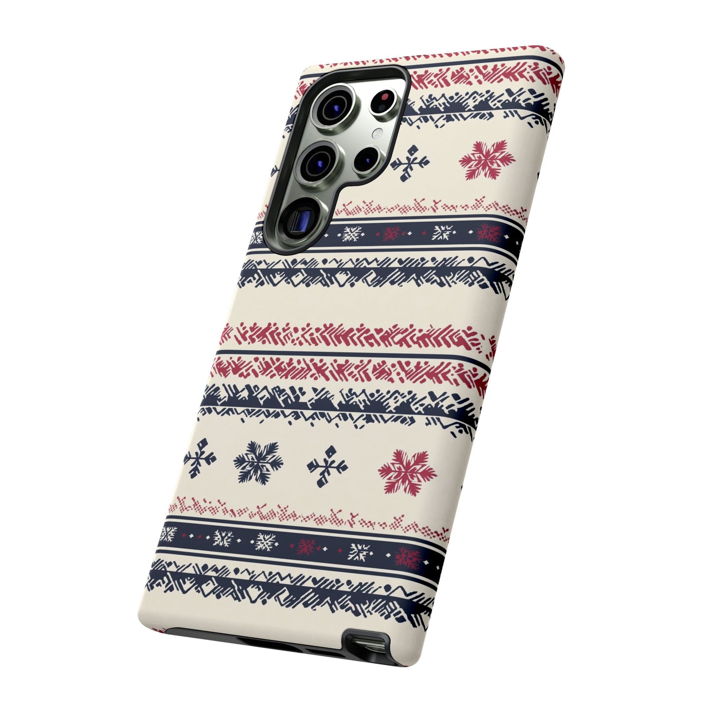 Traditional Winter Pattern - Dual Layer Case, soft case hard shell for Samsung Galaxy S24 to S22