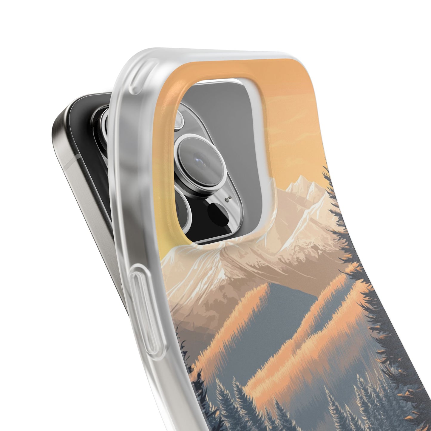 Warm Winter Mountains Minimal 2 - Flexi Case For iphone 16, iphone 15, iphone 14, all models