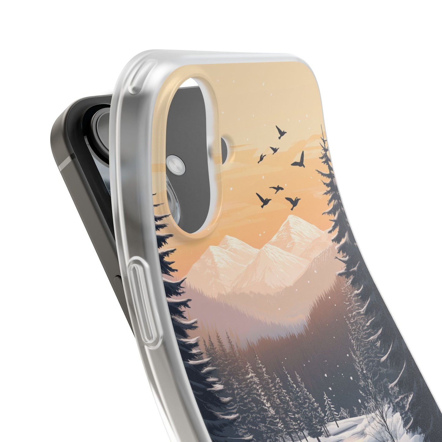 Warm Winter Cute Fox Minimal - Flexi Case For iphone 16, iphone 15, iphone 14, all models