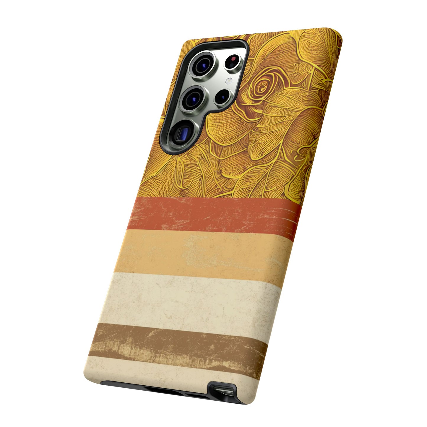 Retro Gold - Dual Layer Case, soft case hard shell for Samsung Galaxy S24 to S22