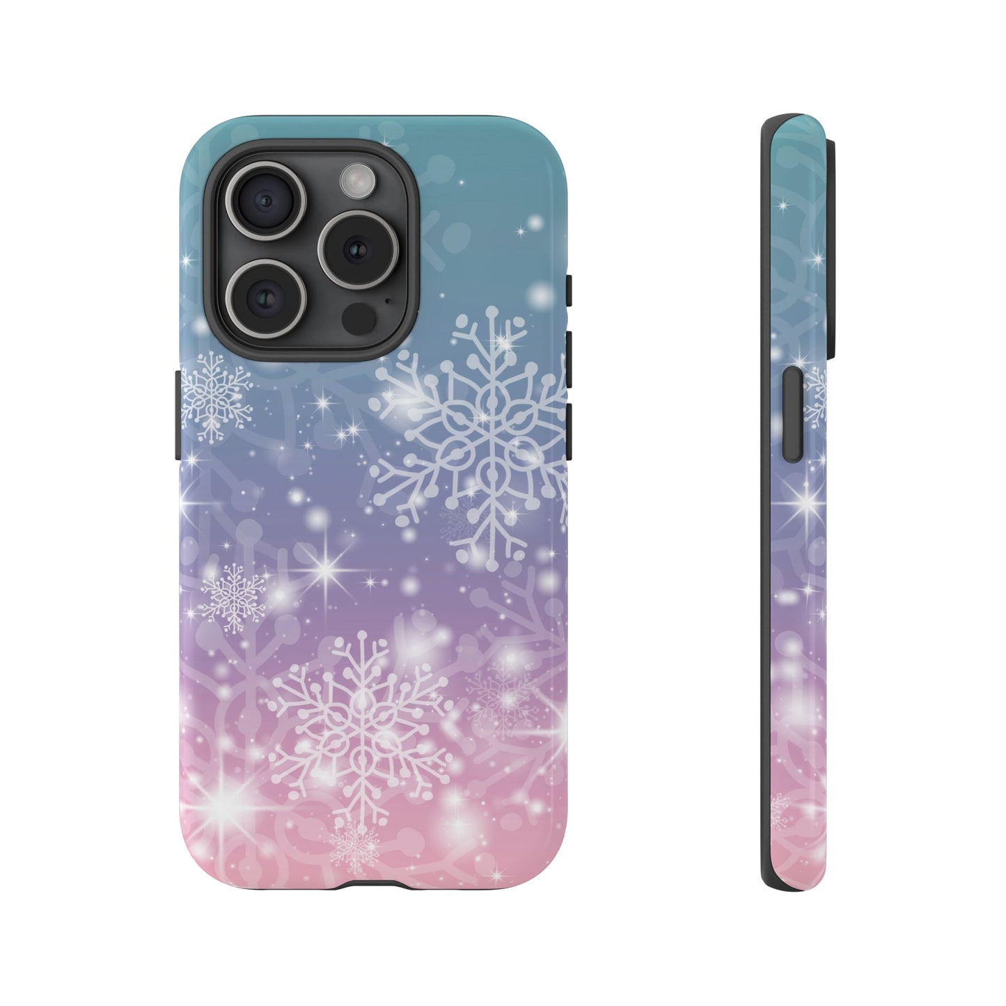 Snowflakes - Dual Layer Case, soft case hard shell for iPhone 16/15/14