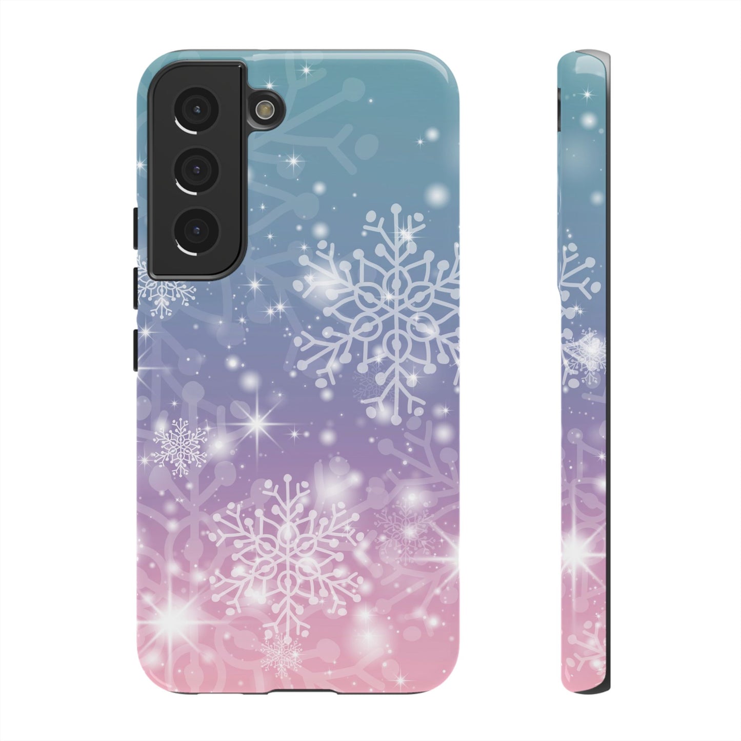 Snowflakes - Dual Layer Case, soft case hard shell for Samsung Galaxy S24 to S22