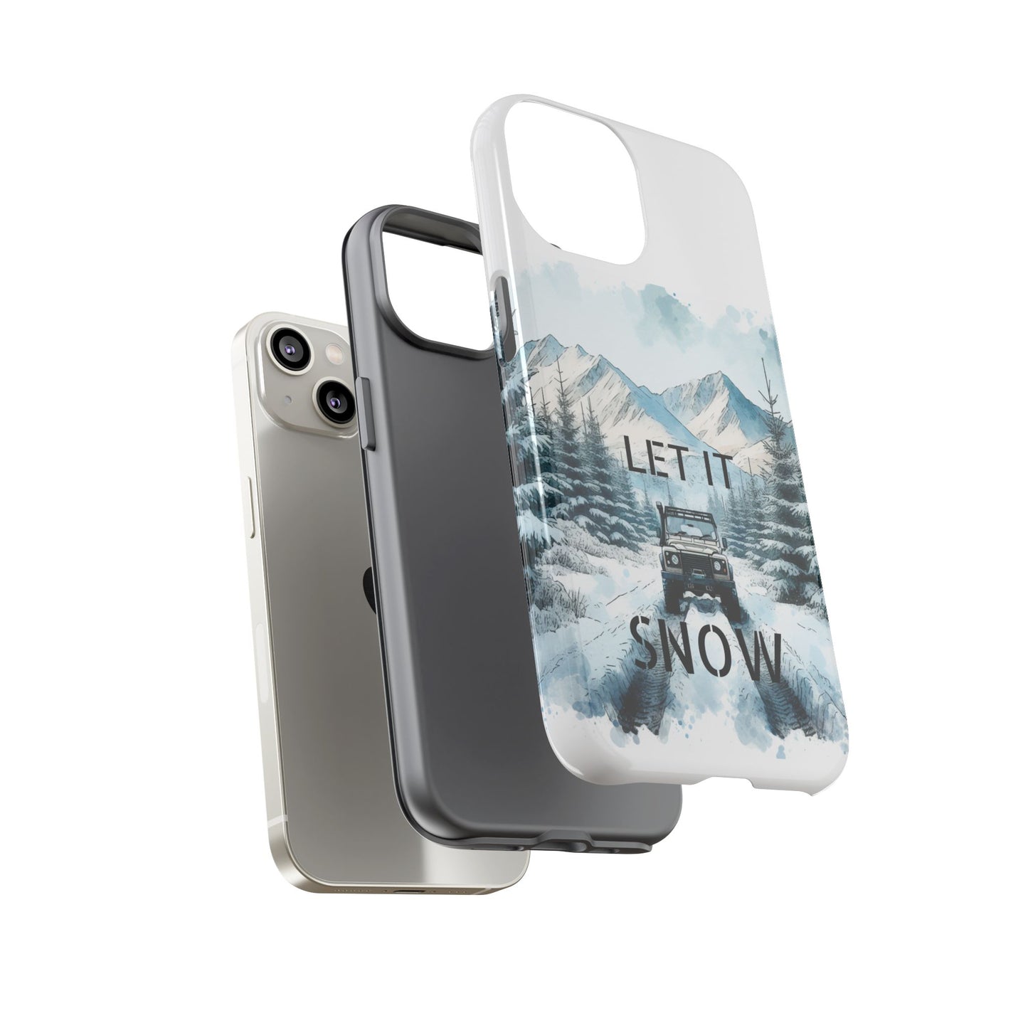 Let it SNOW! for HIM - Dual Layer Case, soft case hard shell for iPhone 16/15/14/13