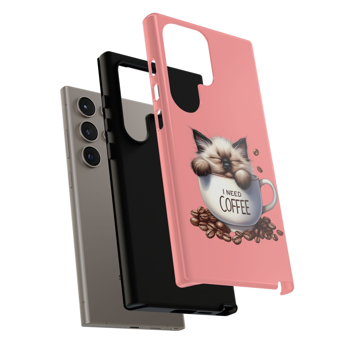 I NEED COFFEE 3 - pink - Dual Layer Case, soft case hard shell for Samsung Galaxy S24 to S22