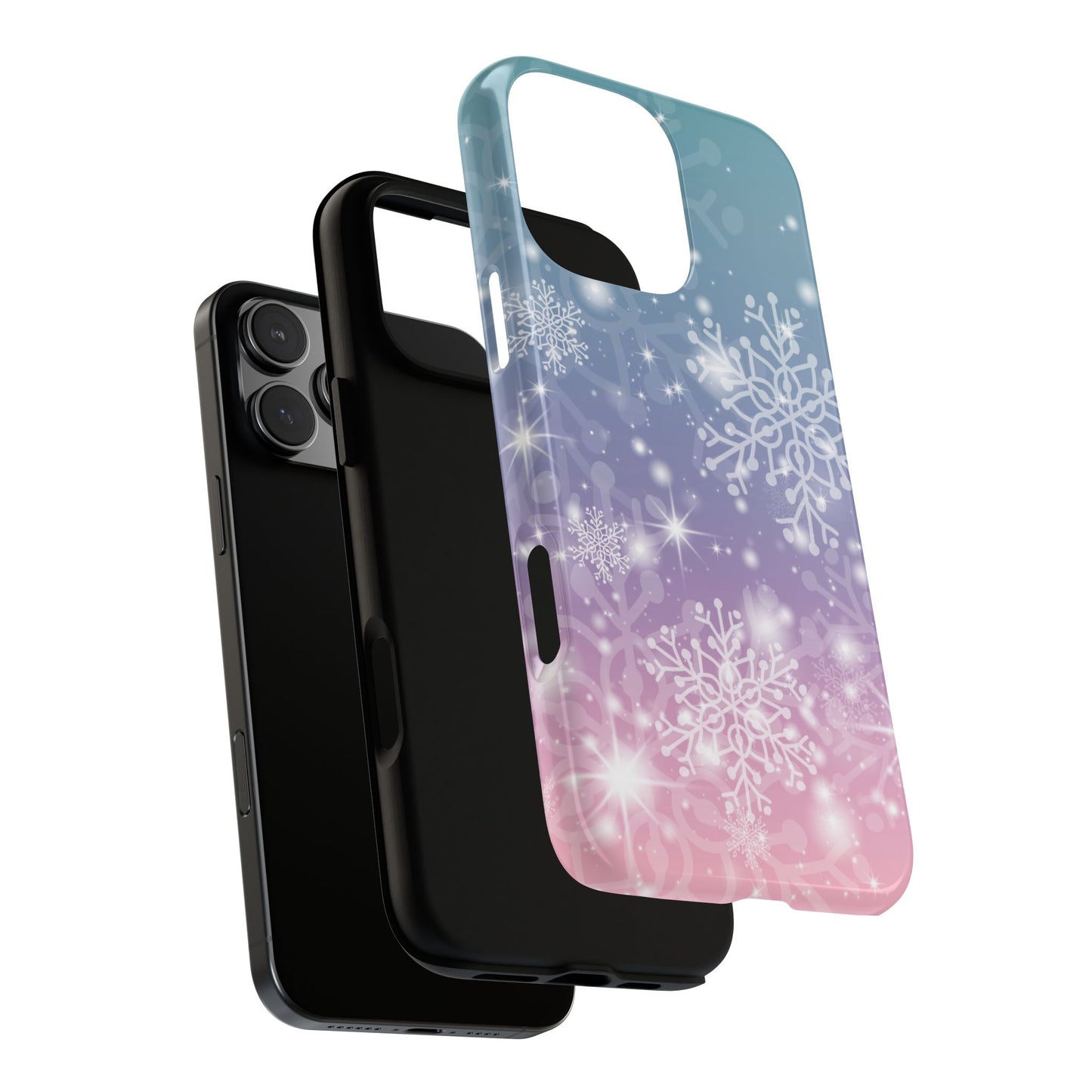 Snowflakes - Dual Layer Case, soft case hard shell for iPhone 16/15/14