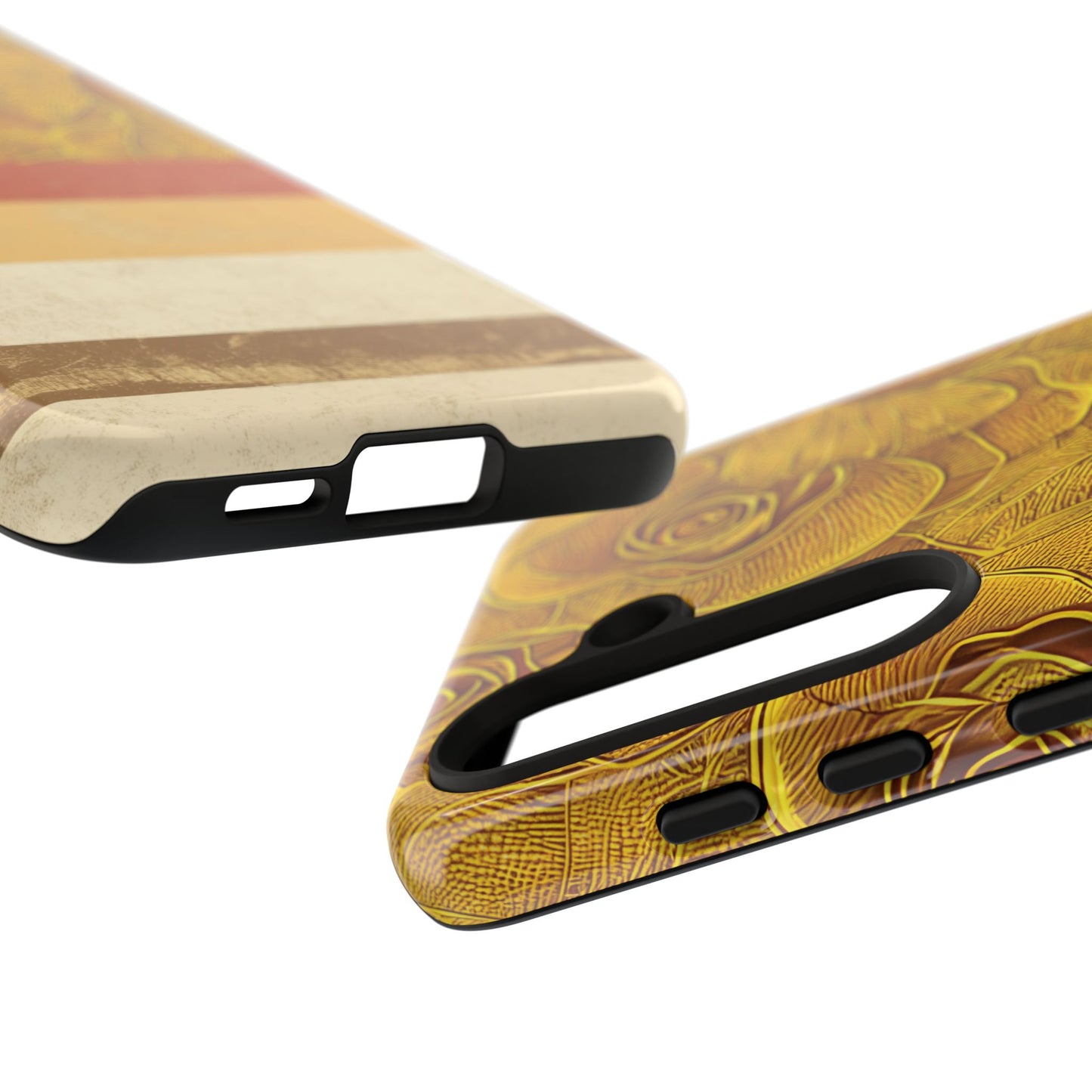 Retro Gold - Dual Layer Case, soft case hard shell for Samsung Galaxy S24 to S22