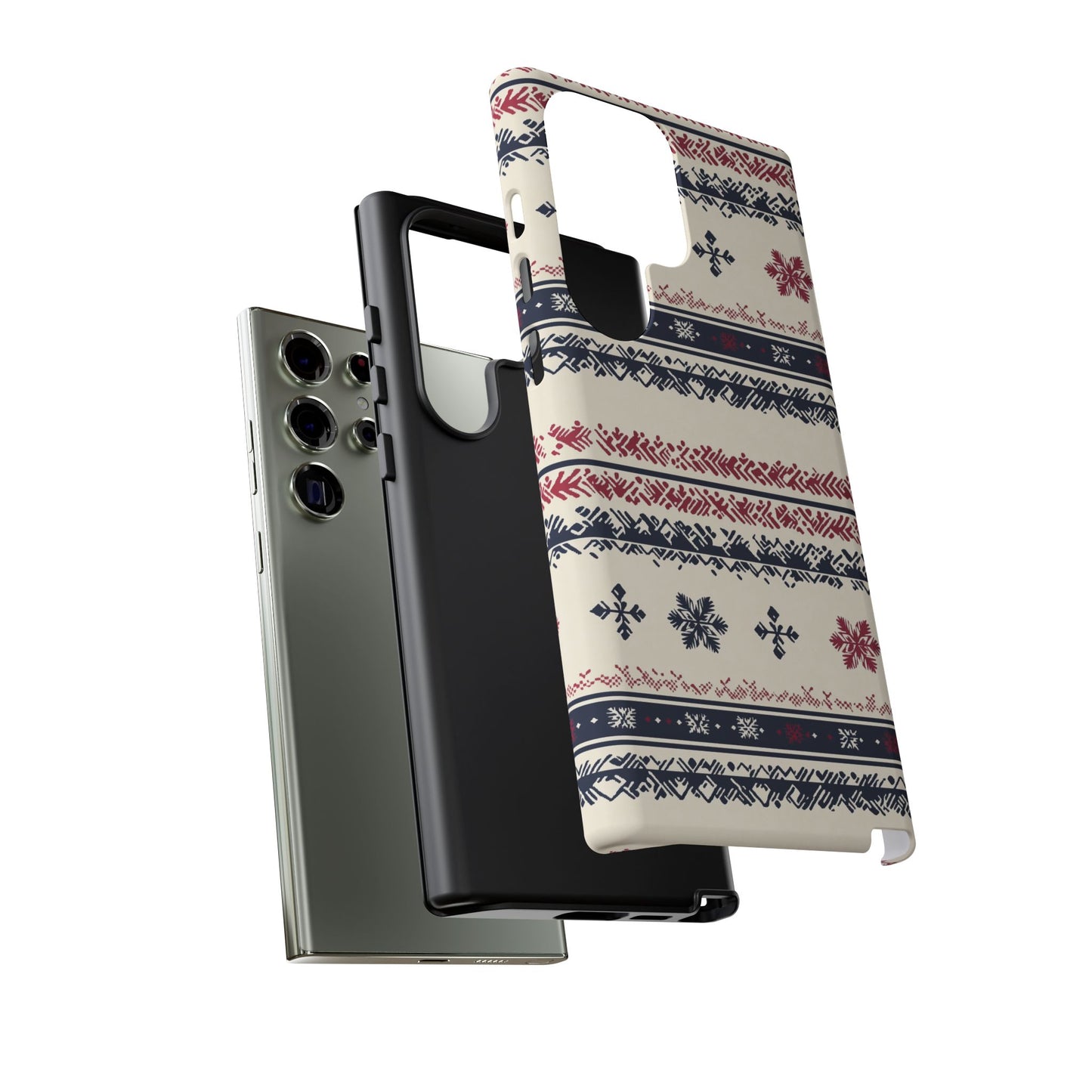 Traditional Winter Pattern - Dual Layer Case, soft case hard shell for Samsung Galaxy S24 to S22