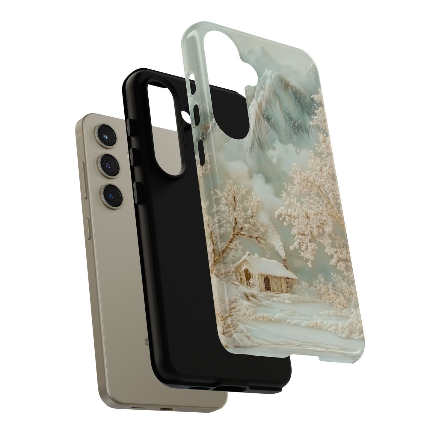 Jade Winter Snow - Dual Layer Case, soft case with hard shell for Samsung Galaxy S24 to S22