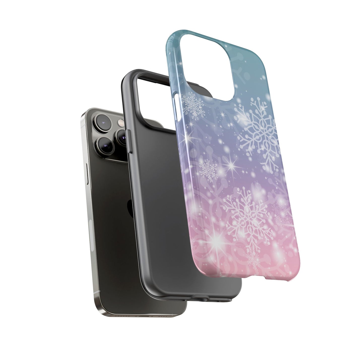 Snowflakes - Dual Layer Case, soft case hard shell for iPhone 16/15/14