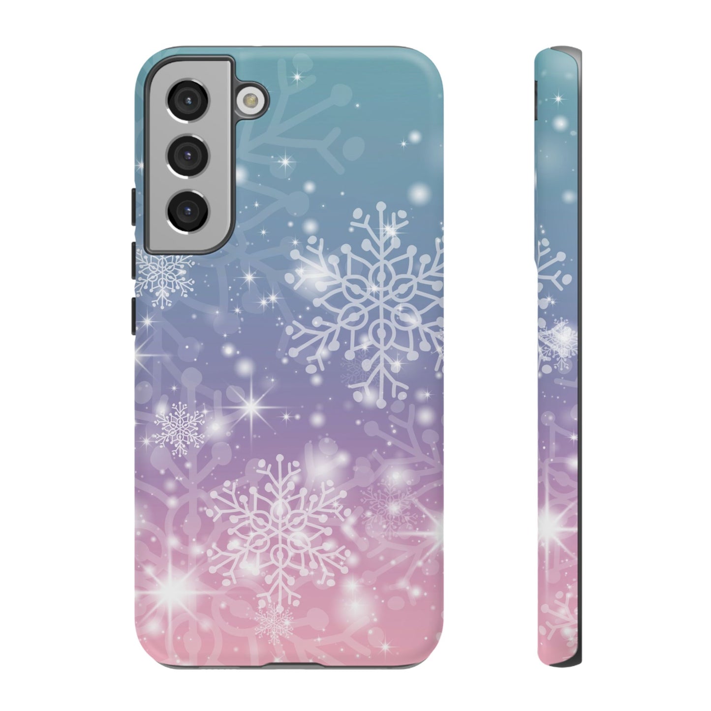 Snowflakes - Dual Layer Case, soft case hard shell for Samsung Galaxy S24 to S22