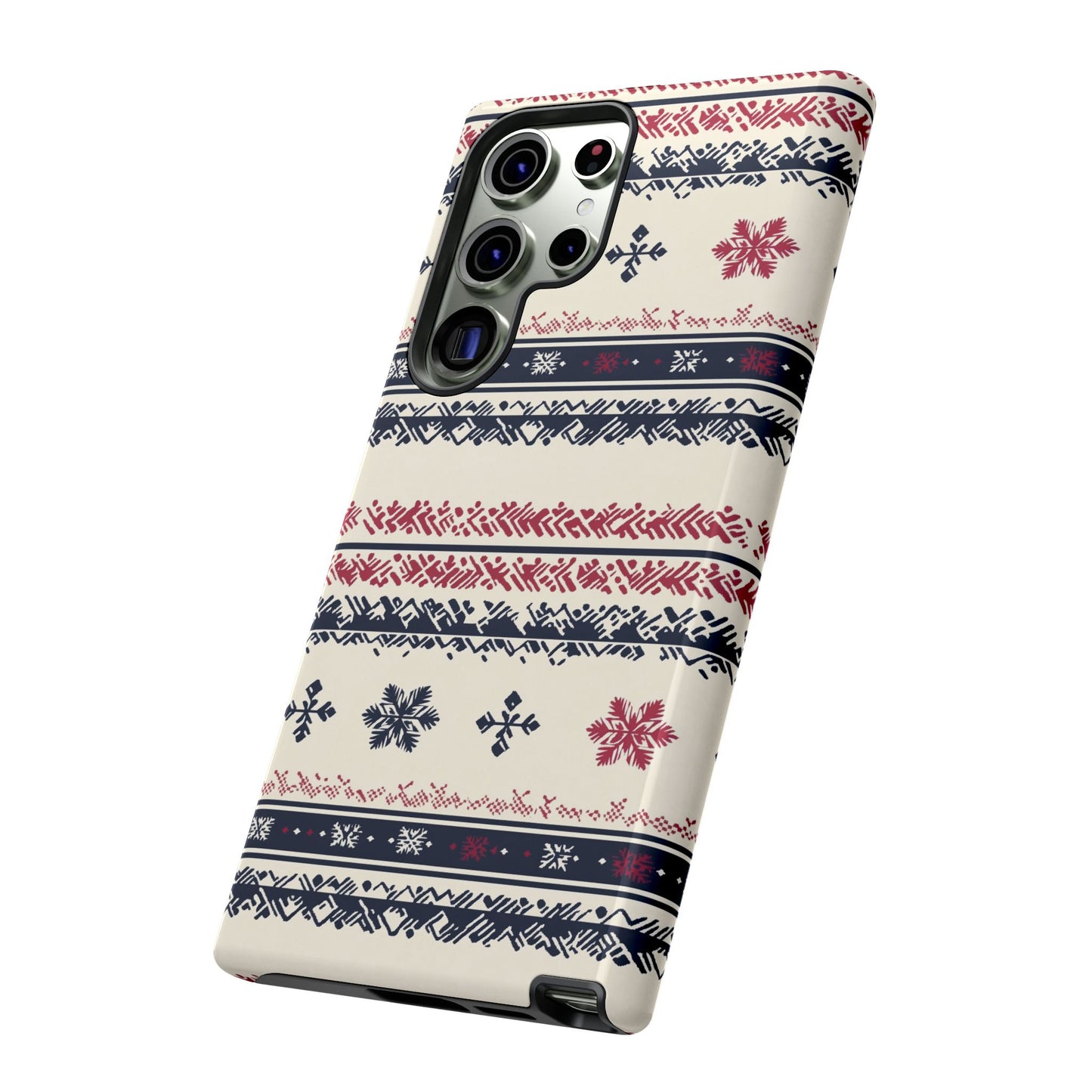 Traditional Winter Pattern - Dual Layer Case, soft case hard shell for Samsung Galaxy S24 to S22