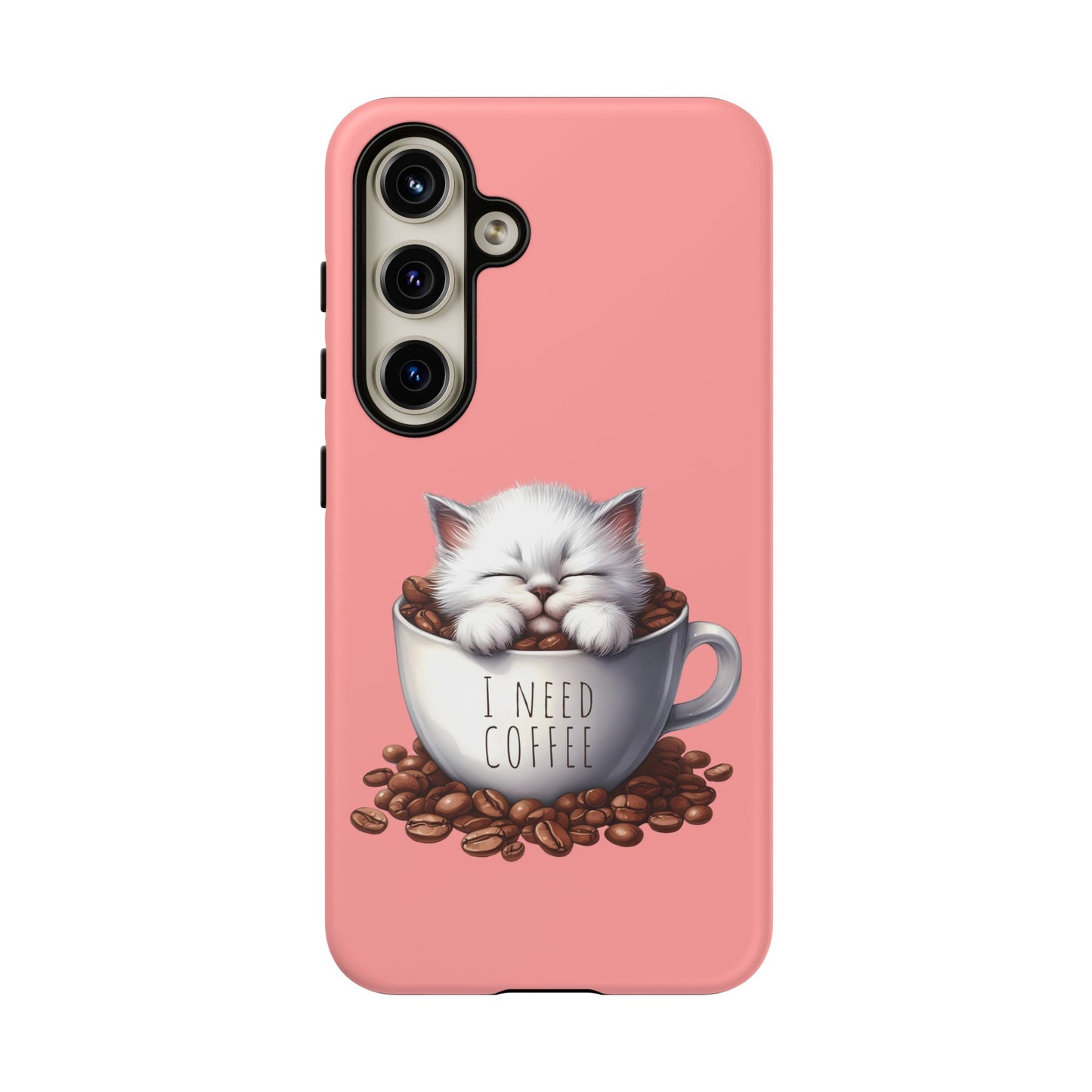 I NEED COFFEE - pink - Dual Layer Case, soft case hard shell for Samsung Galaxy S24 to S22