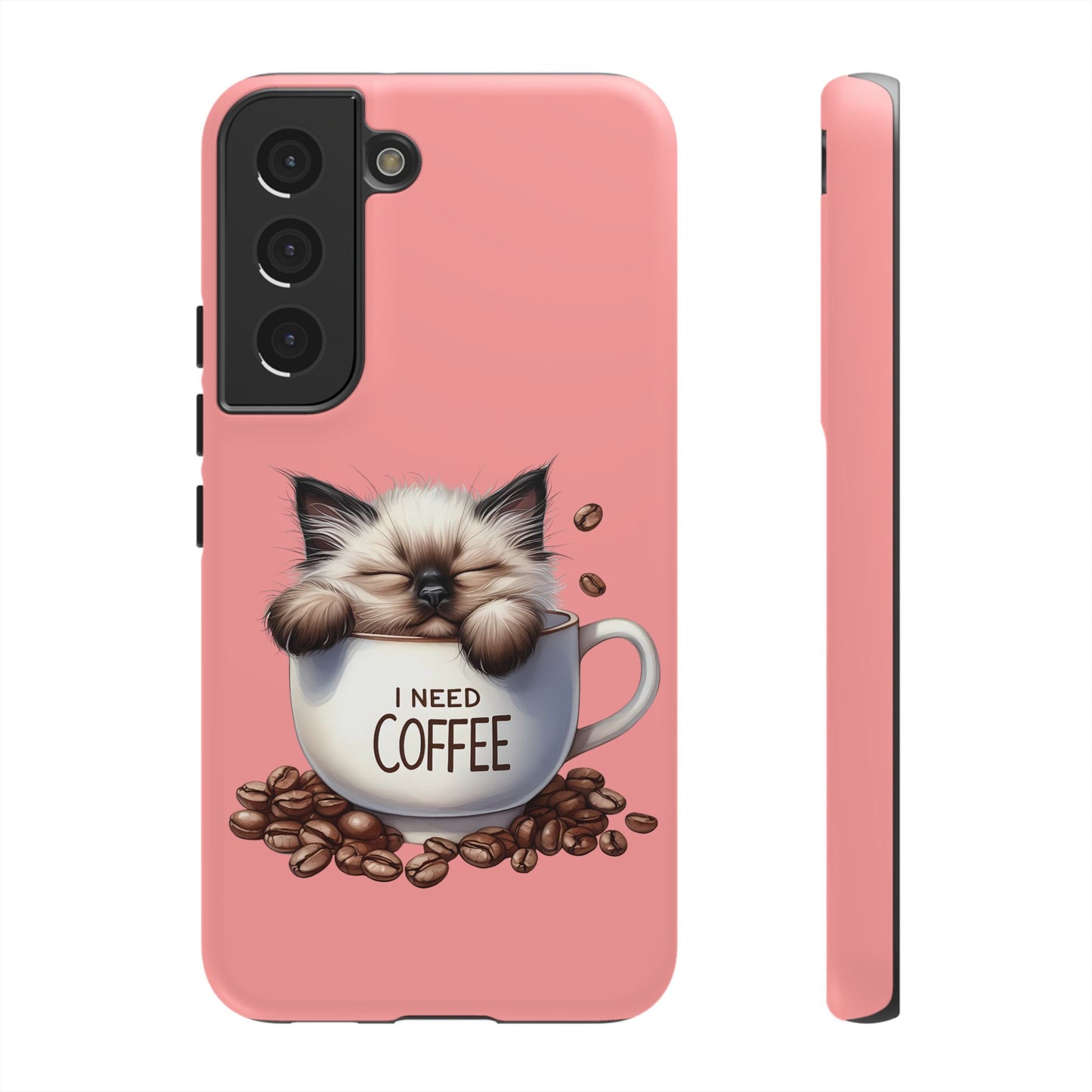 I NEED COFFEE 3 - pink - Dual Layer Case, soft case hard shell for Samsung Galaxy S24 to S22