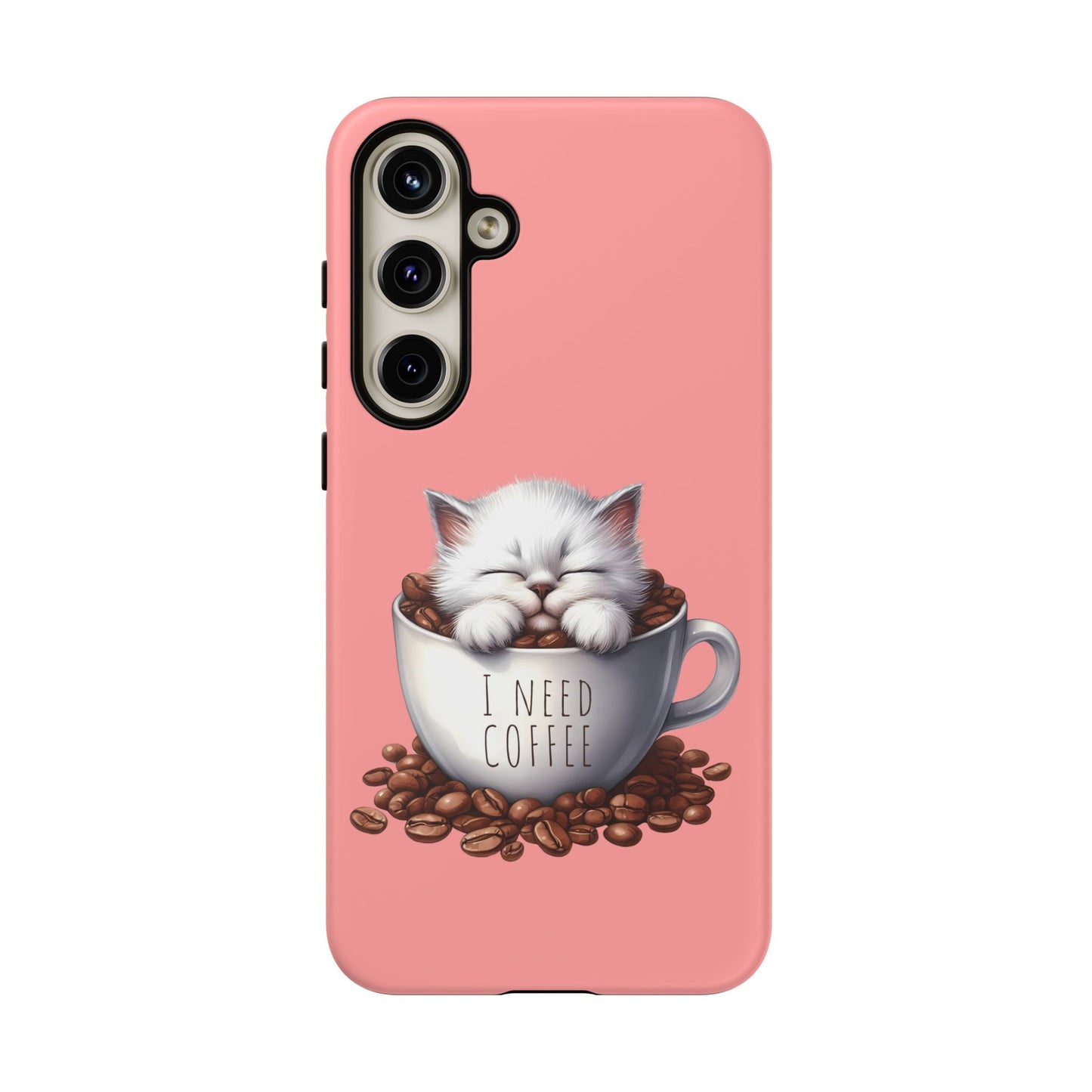 I NEED COFFEE - pink - Dual Layer Case, soft case hard shell for Samsung Galaxy S24 to S22