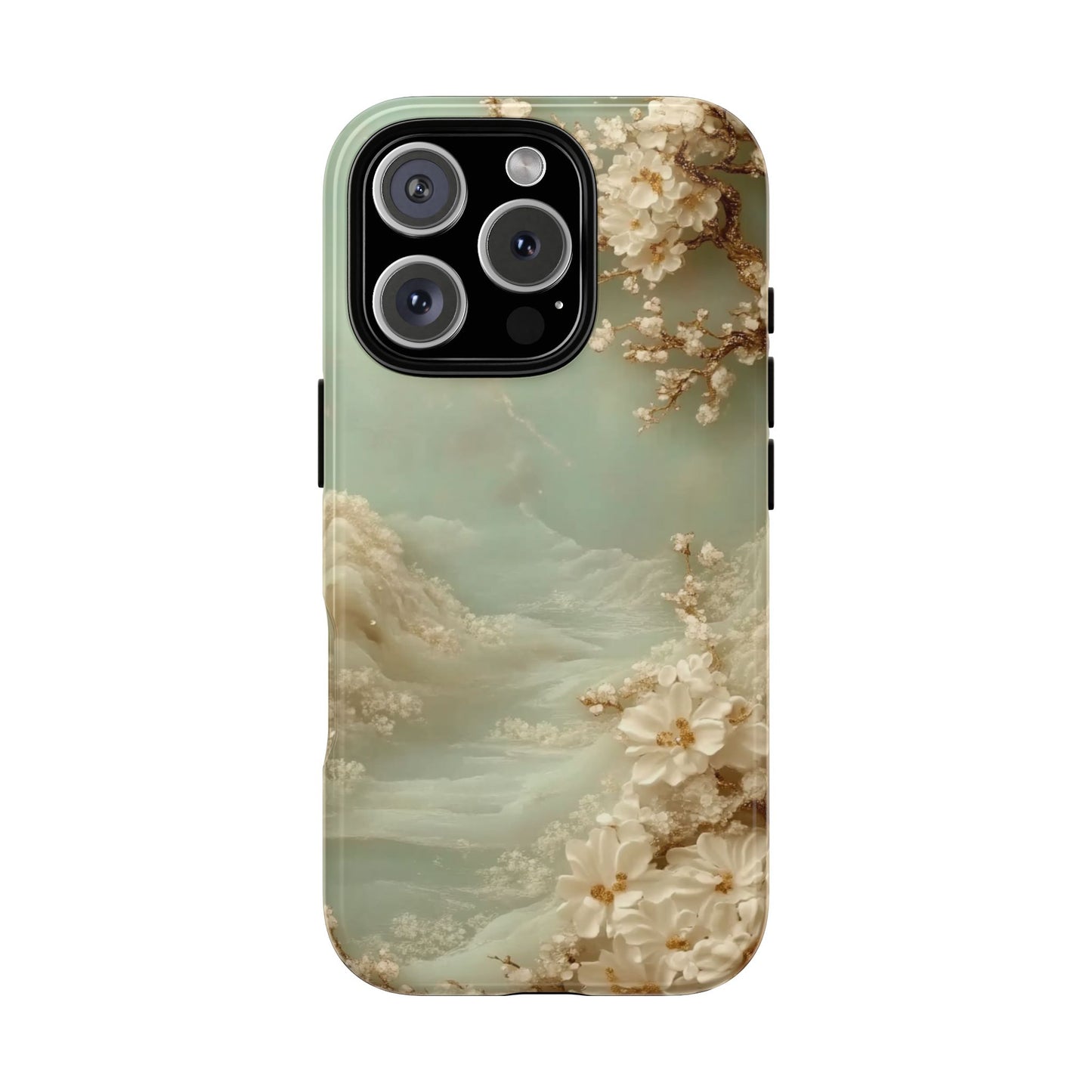 Jade Blossom - Dual Layer Case, soft case with hard shell for iPhone 16 to 13