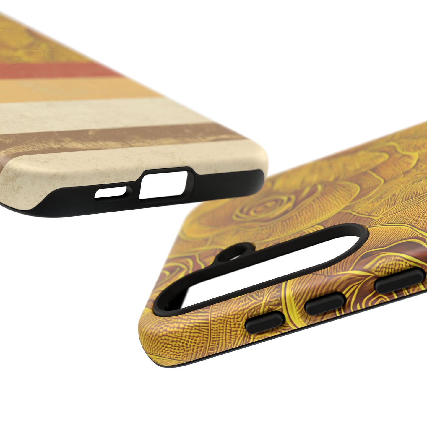 Retro Gold - Dual Layer Case, soft case hard shell for Samsung Galaxy S24 to S22