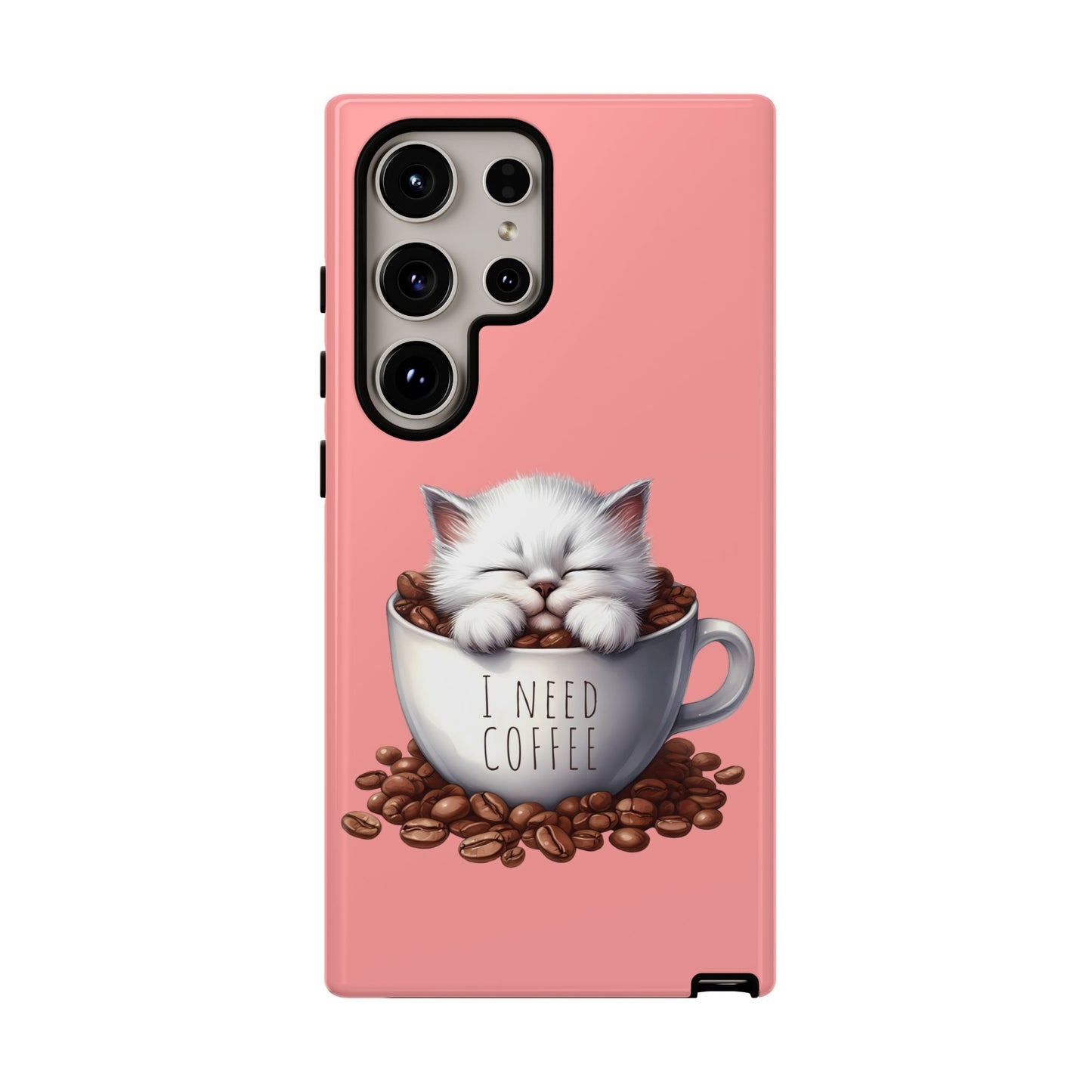 I NEED COFFEE - pink - Dual Layer Case, soft case hard shell for Samsung Galaxy S24 to S22