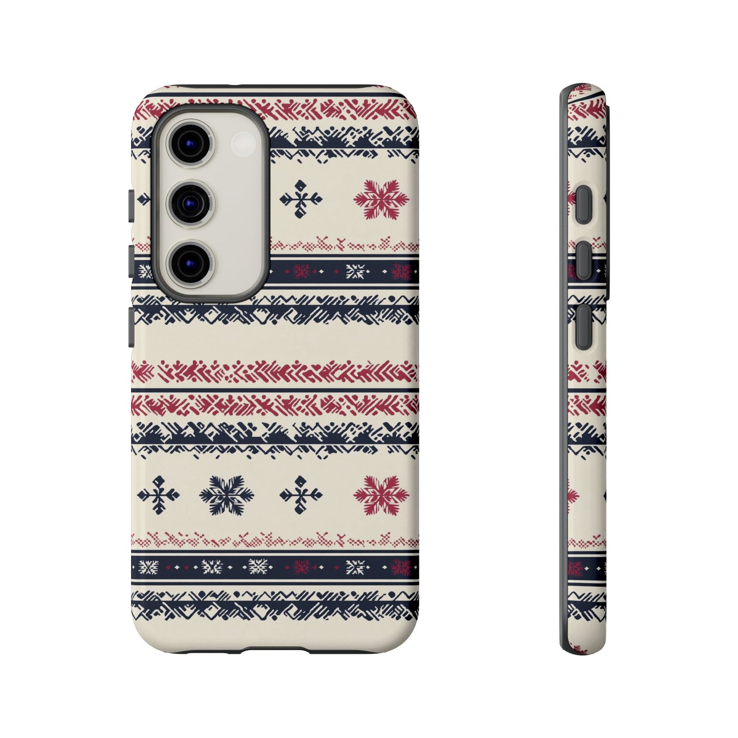 Traditional Winter Pattern - Dual Layer Case, soft case hard shell for Samsung Galaxy S24 to S22