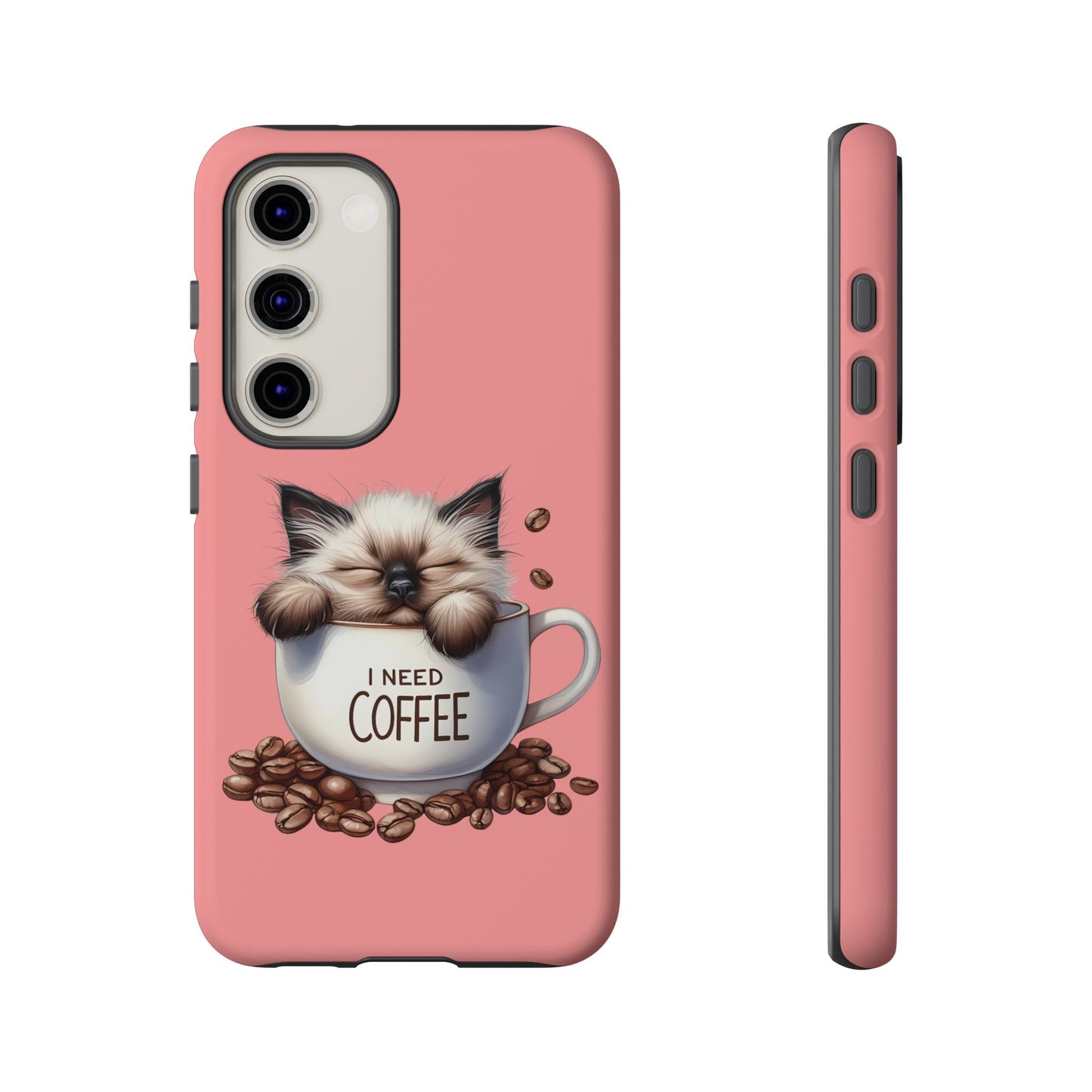 I NEED COFFEE 3 - pink - Dual Layer Case, soft case hard shell for Samsung Galaxy S24 to S22