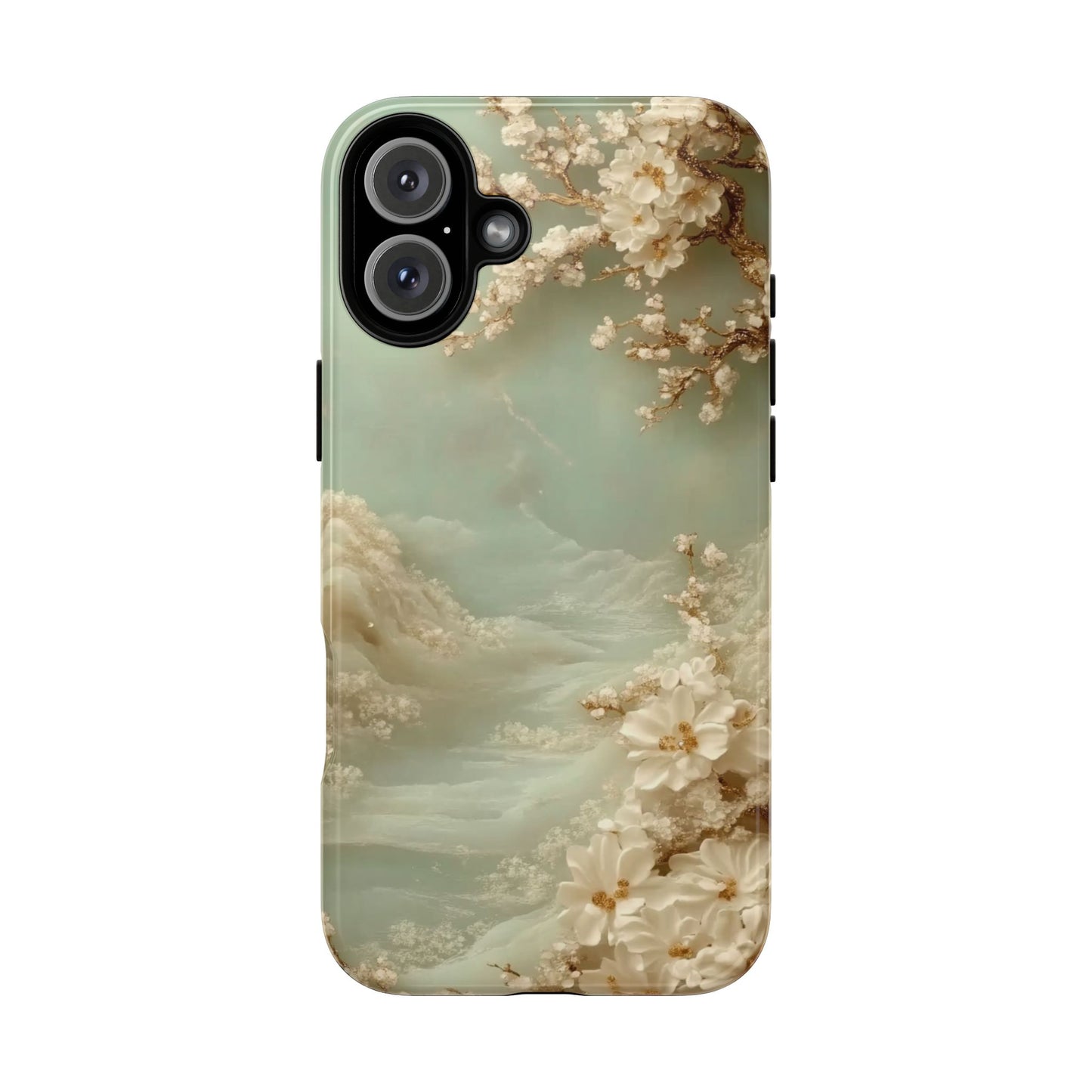 Jade Blossom - Dual Layer Case, soft case with hard shell for iPhone 16 to 13