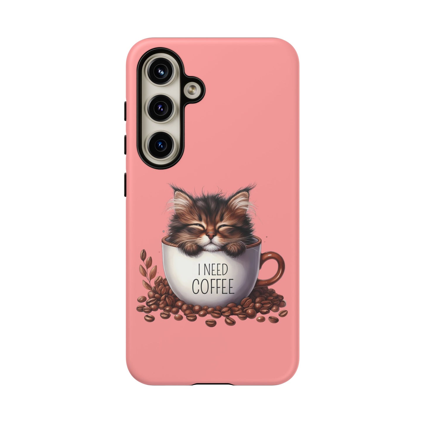 I NEED COFFEE 2 - pink - Dual Layer Case, soft case hard shell for Samsung Galaxy S24 to S22