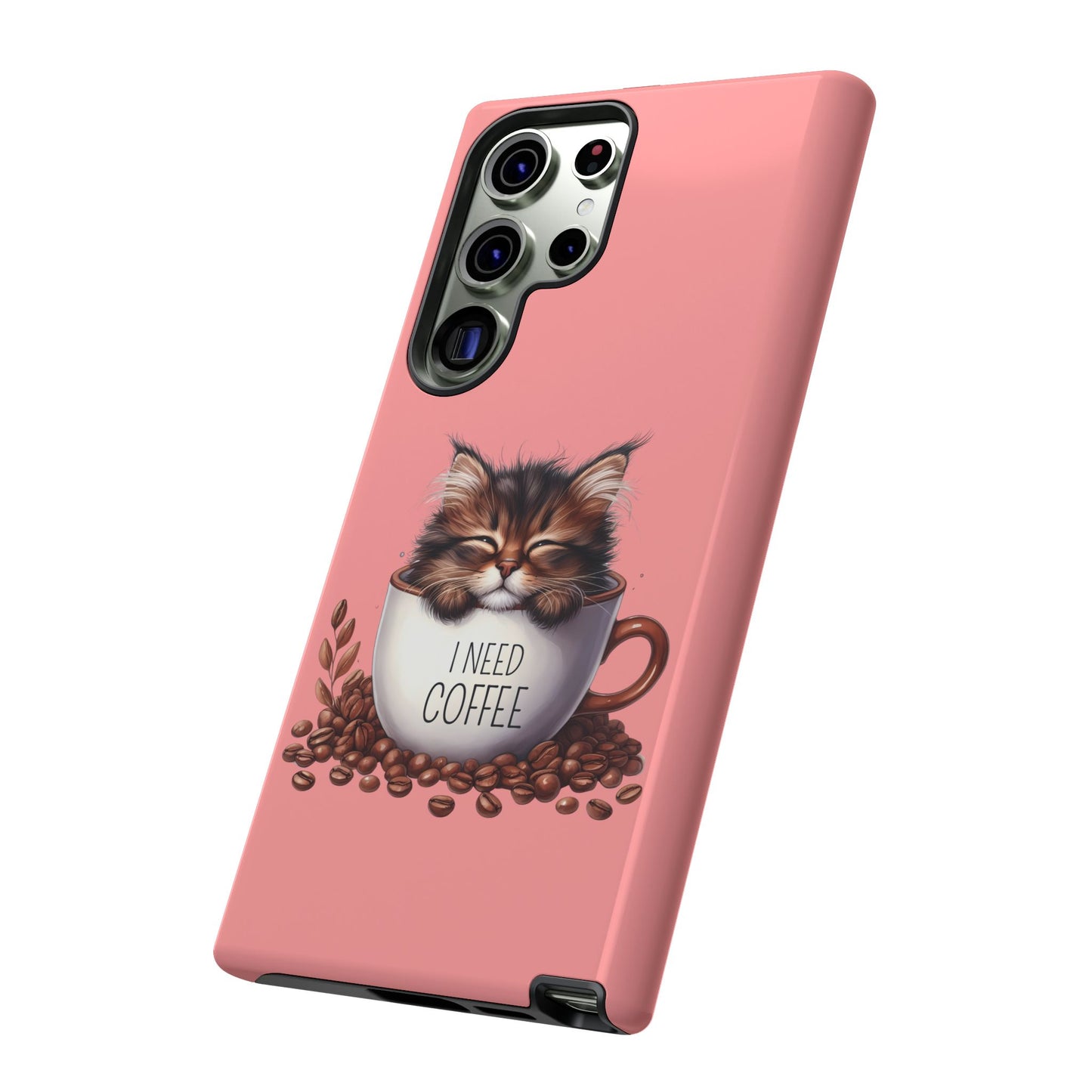 I NEED COFFEE 2 - pink - Dual Layer Case, soft case hard shell for Samsung Galaxy S24 to S22