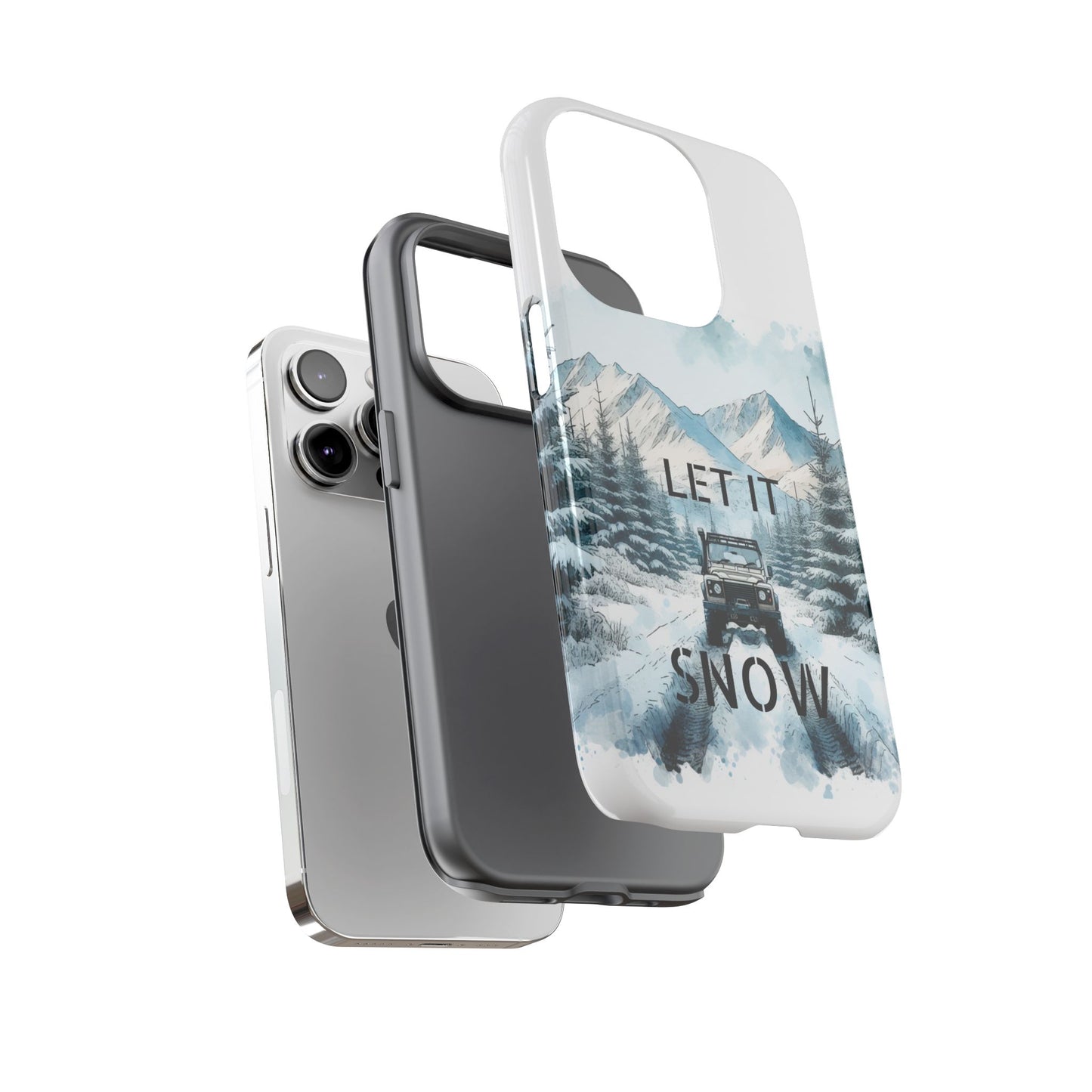 Let it SNOW! for HIM - Dual Layer Case, soft case hard shell for iPhone 16/15/14/13