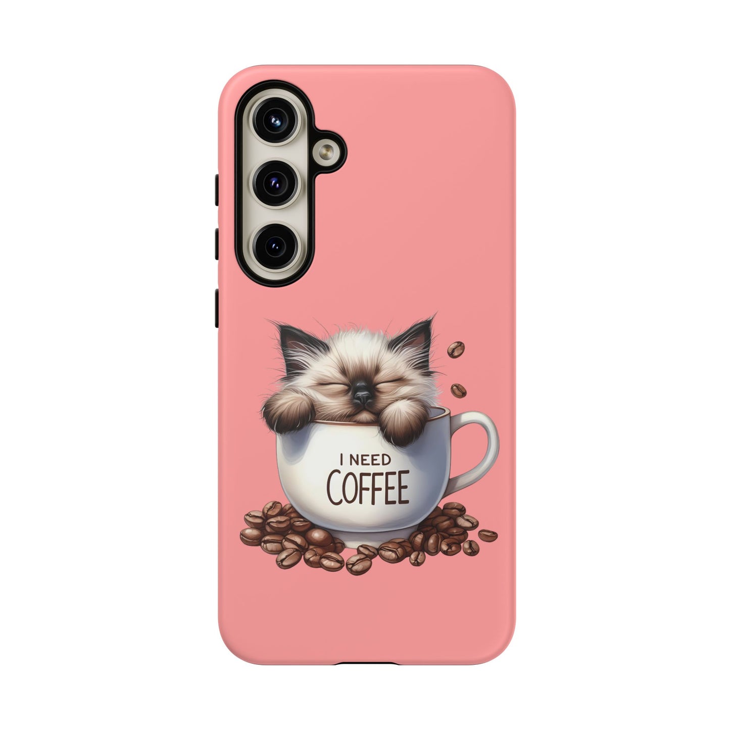 I NEED COFFEE 3 - pink - Dual Layer Case, soft case hard shell for Samsung Galaxy S24 to S22