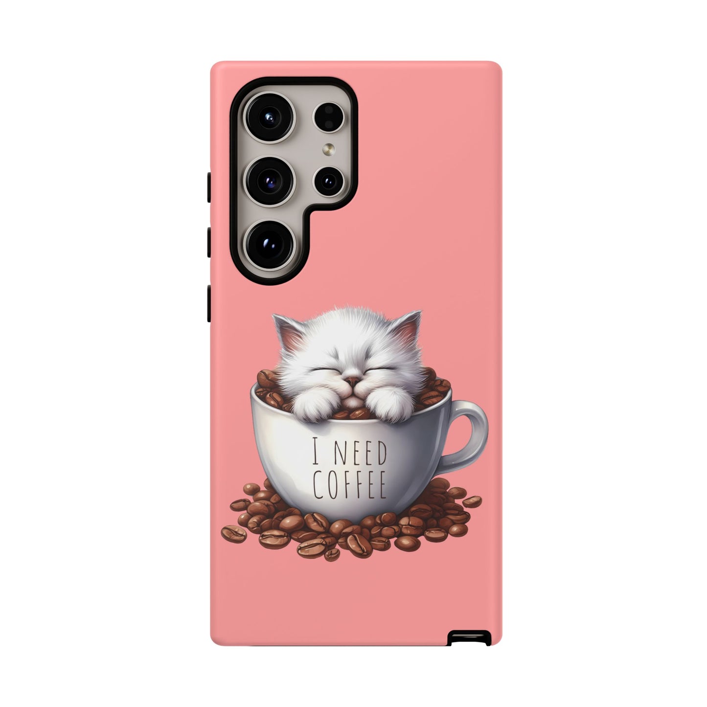 I NEED COFFEE - pink - Dual Layer Case, soft case hard shell for Samsung Galaxy S24 to S22