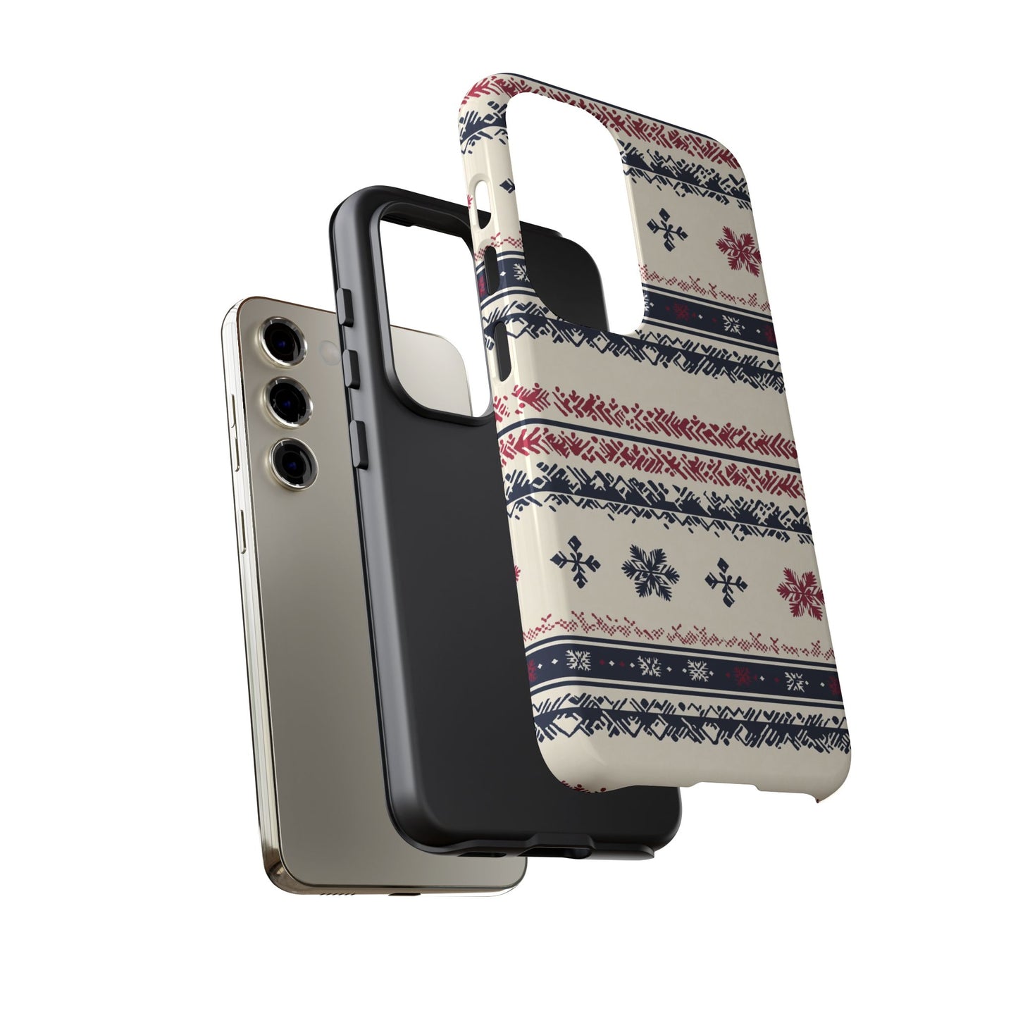 Traditional Winter Pattern - Dual Layer Case, soft case hard shell for Samsung Galaxy S24 to S22