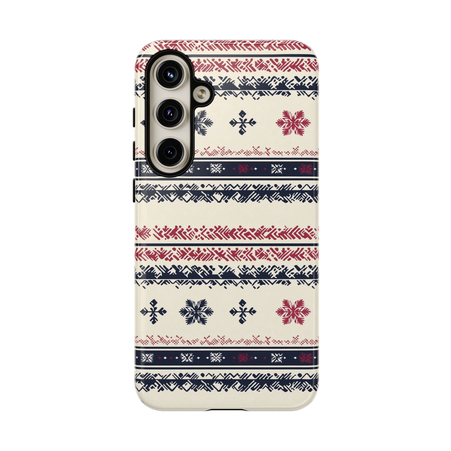 Traditional Winter Pattern - Dual Layer Case, soft case hard shell for Samsung Galaxy S24 to S22